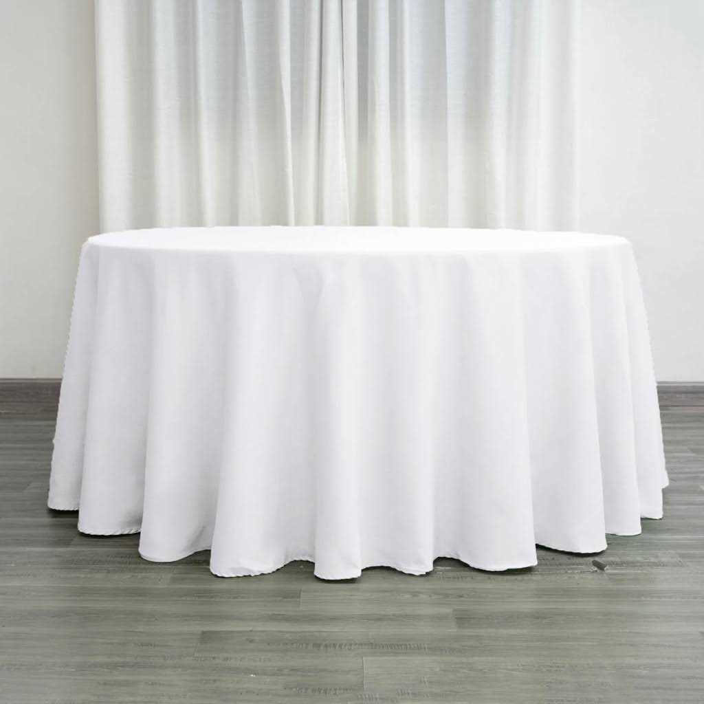 Wedding Linens Inc. 90 inch Round Pintuck Taffeta Seamless Linen Tableccloth for Party Wedding Reception Catering Dining Home Table Cover Linens –