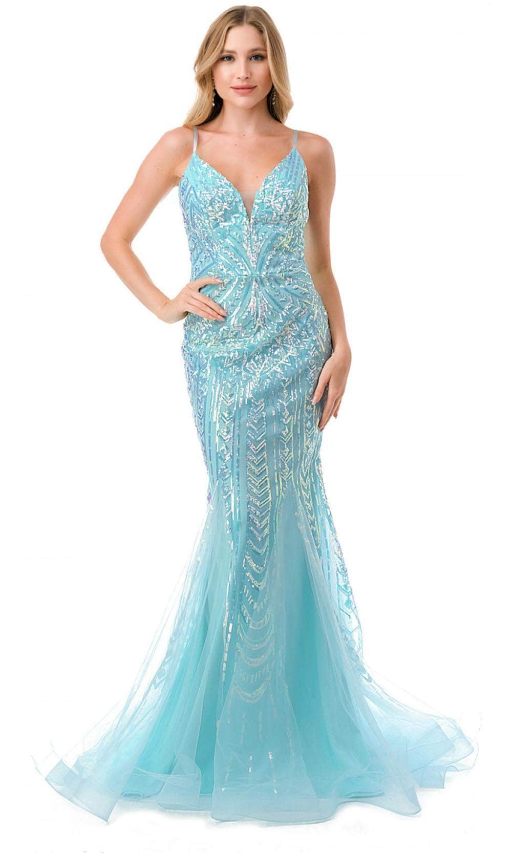V-Neck Sleeveless Evening Gown