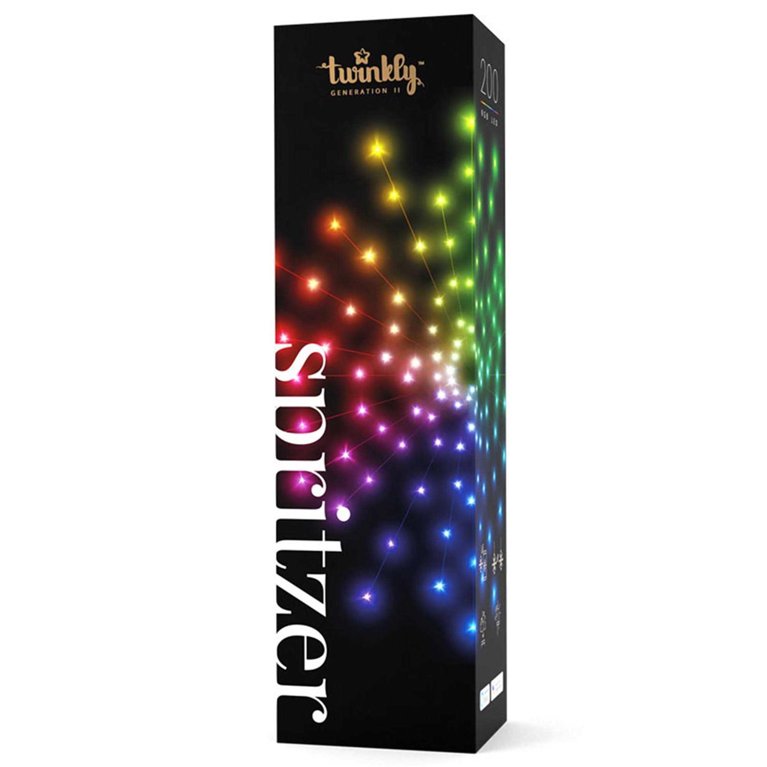 Twinkly Spritzer App-Controlled Smart 200 Multicolor RGB LED Christmas Lights