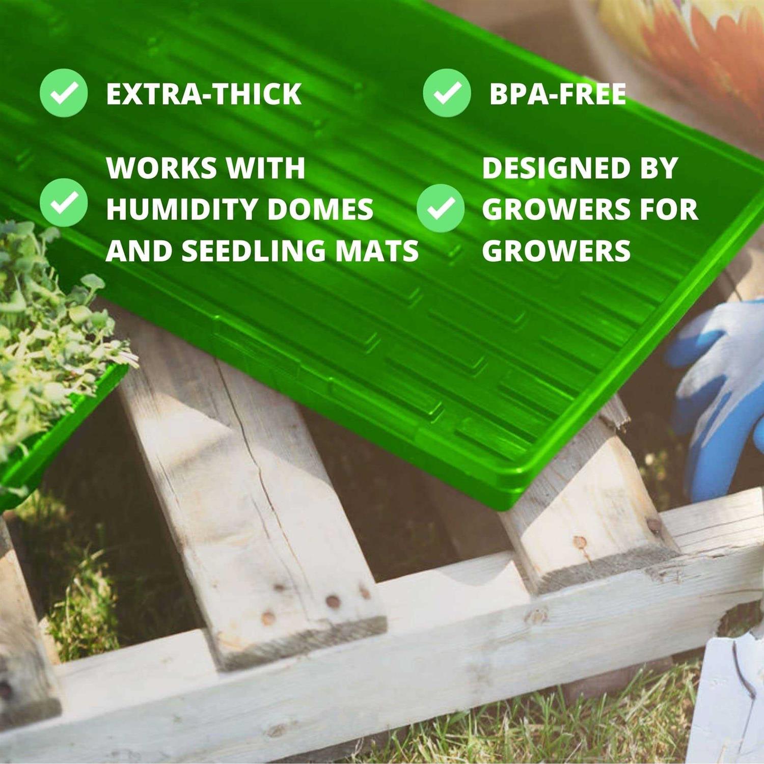 1020 Seed Starting Trays Plant Tray Microgreens Growing Trays Plastic Seed Trays