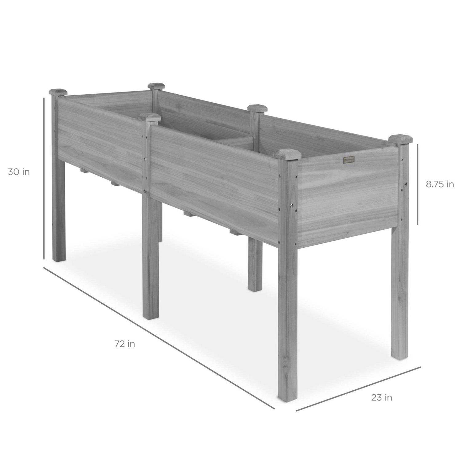 Best Choice Products Raised Garden Bed Elevated Wood Planter Box