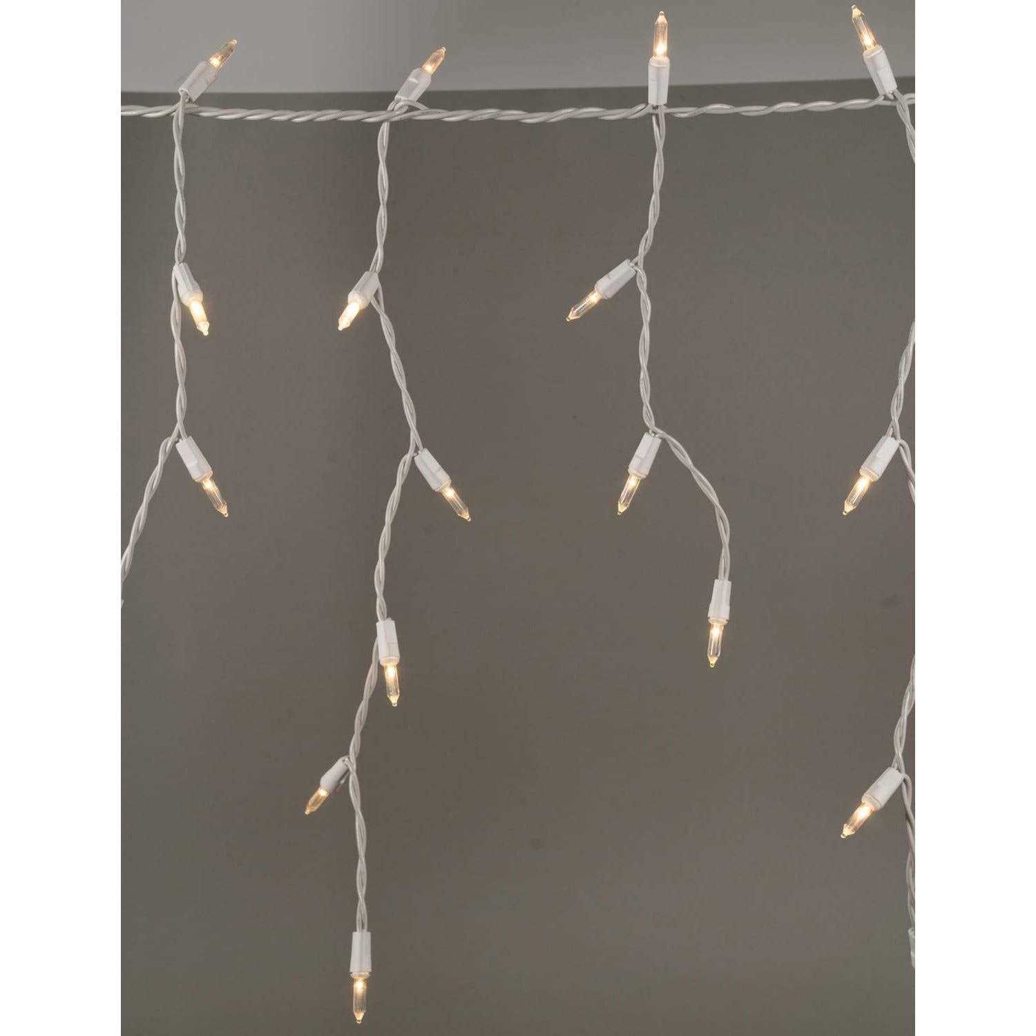 Tupkee Shimmering Twinkle Window Icicle Lights 3 Feet 50 Clear Incandescent Christmas Indoor Outdoor Random Twinkle Icicle Lights