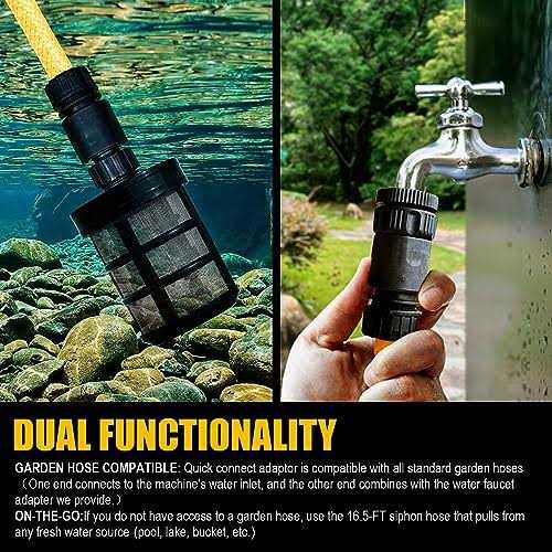 Brushless Cordless Pressure Washer,970-PSI Electric Pressure Washer with 6-in-1 Nozzle,3 Adjustable Levels Pressure Washer,21V Li-ion 4.0Ah Battery