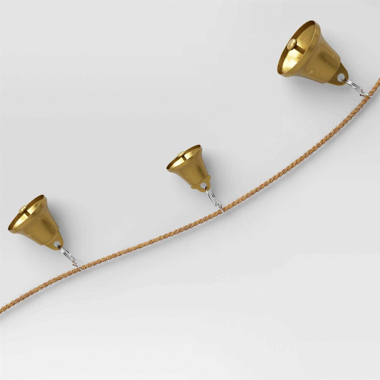 Wondershop 6′ Metal Bell Christmas Decorative Wall Garland Gold