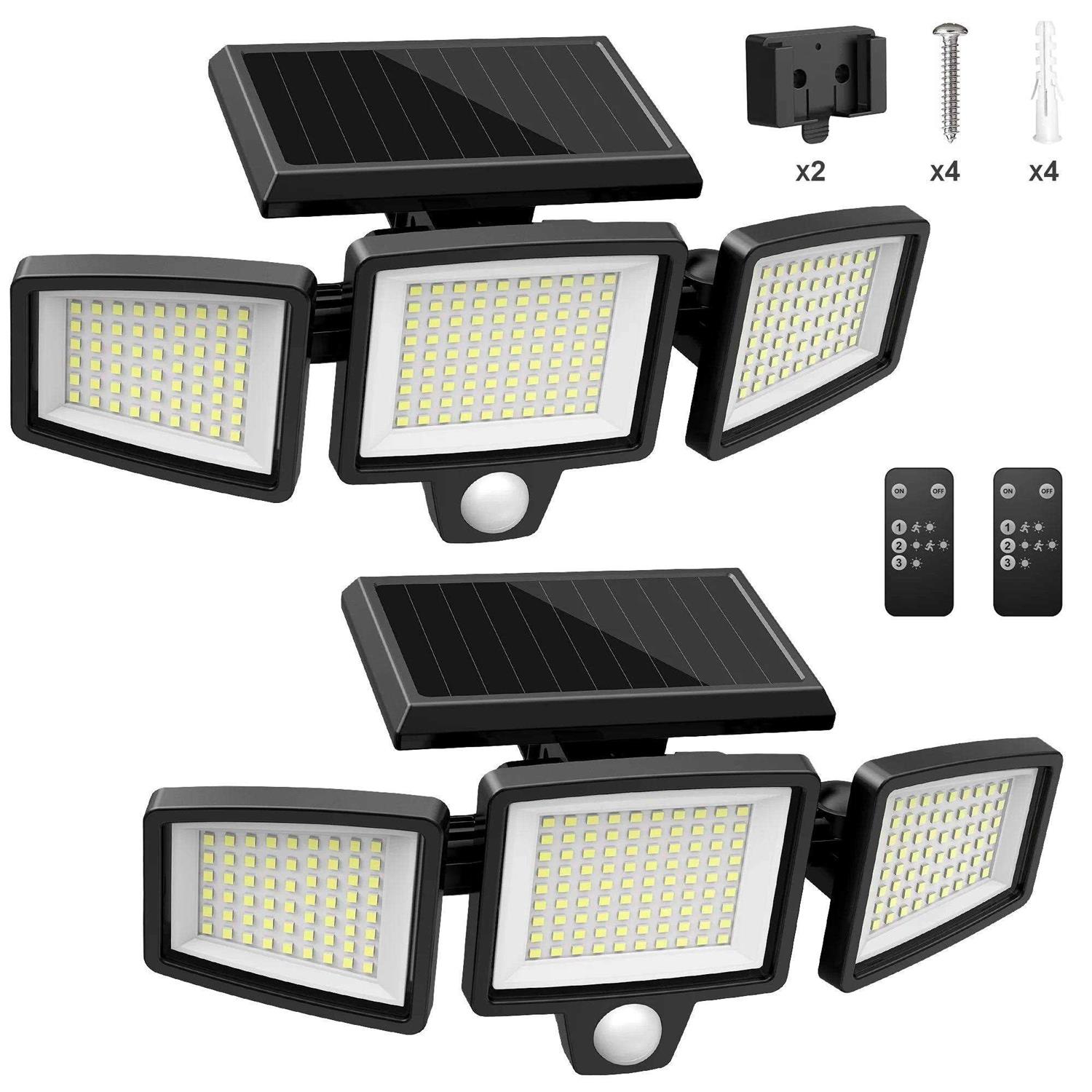Szrsth Solar Lights Outdoor Waterproof Motion Sensor Security Lights with Wireless Remote Control
