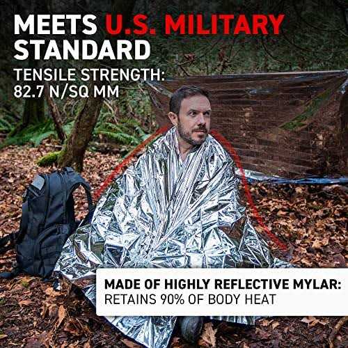 72 Hrs Mil-spec Emergency Mylar Thermal Space Survival Blankets