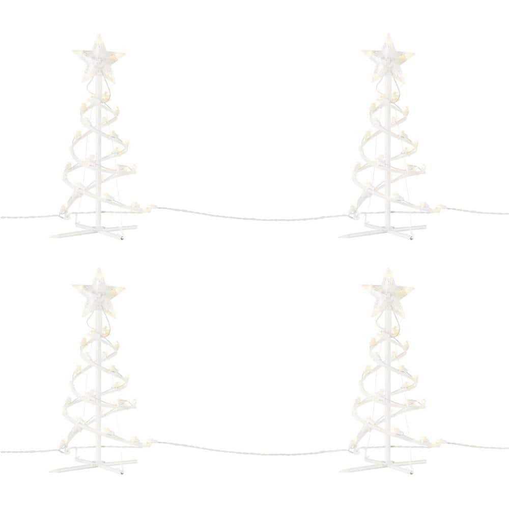 18 in. Warm White Spiral Tree LED Pathway Lights Home Accents Holiday