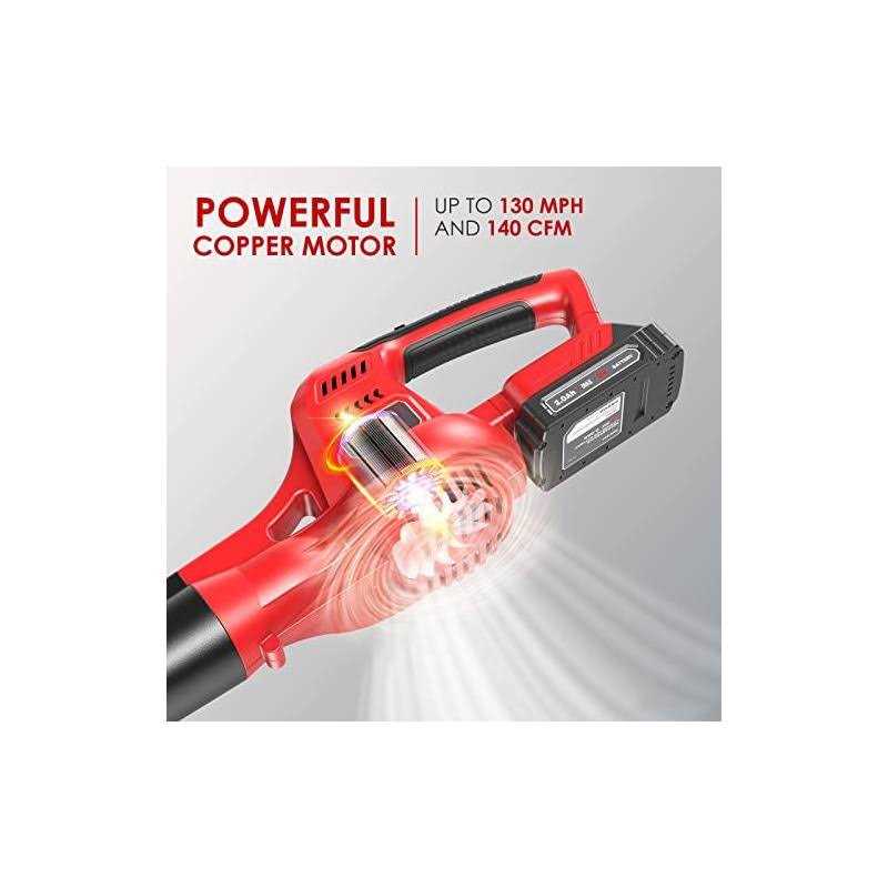 Cordless Leaf Blower, 20V Lightweight Electric Blower with Battery and Charger