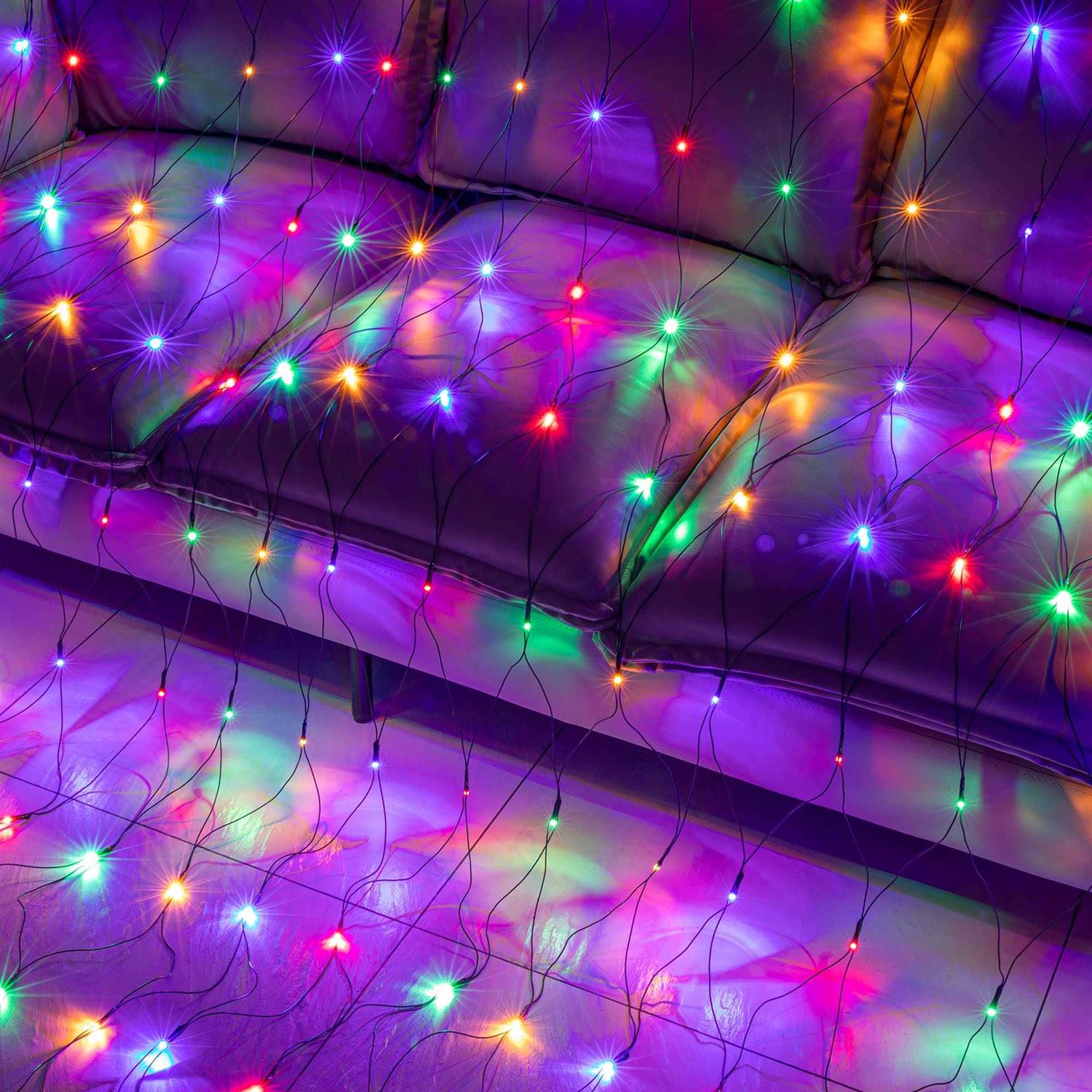 AWQ LED 6.6ft String Lights Net Mesh Lights Christmas Net Lights 8 Modes for Christmas Wedding Party Home Garden Lawn Bushes Bedroom