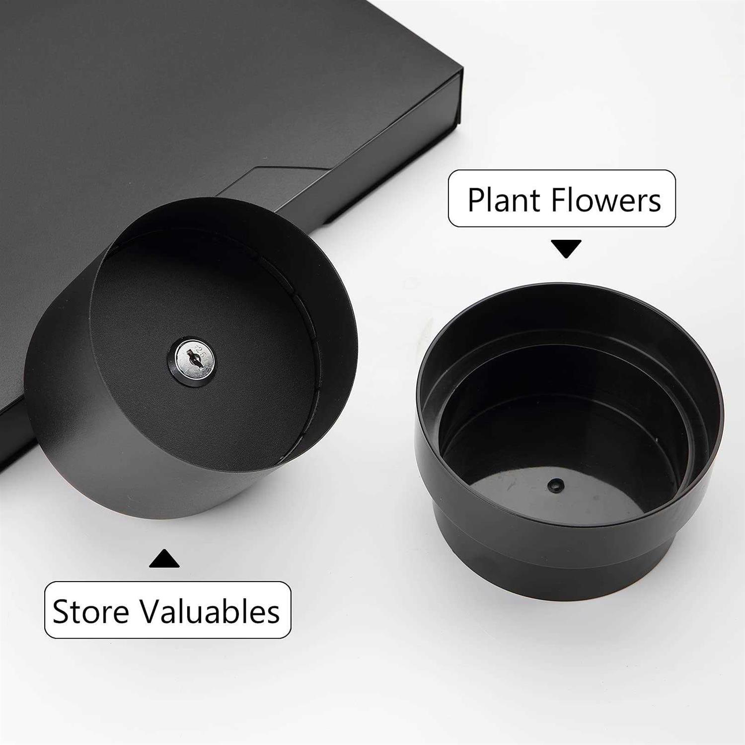 Younion Flower Pot Diversion Safe with Key Lock Secret Hidden Safe Lock Box