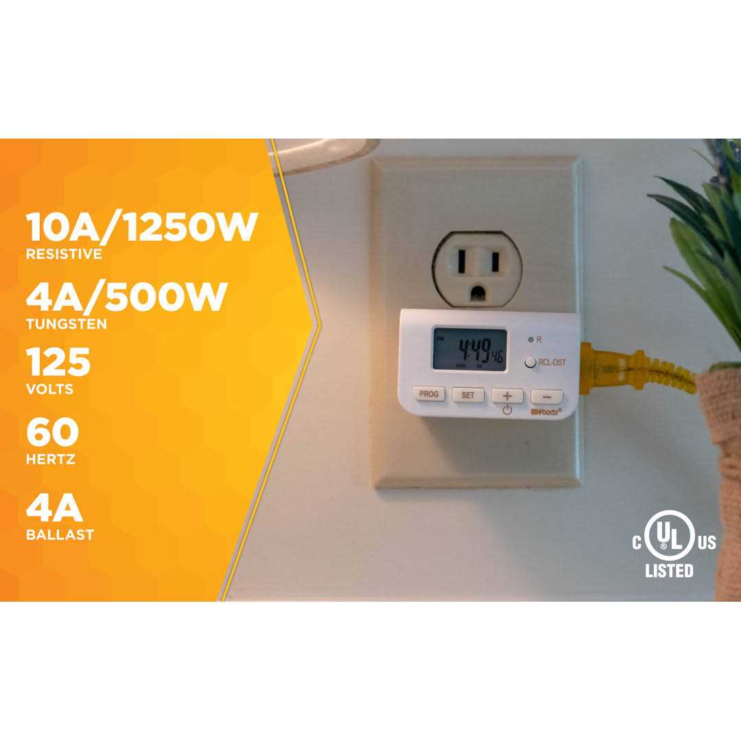 Woods 50007WD Indoor 24-Hour Digital Plug-In Timer