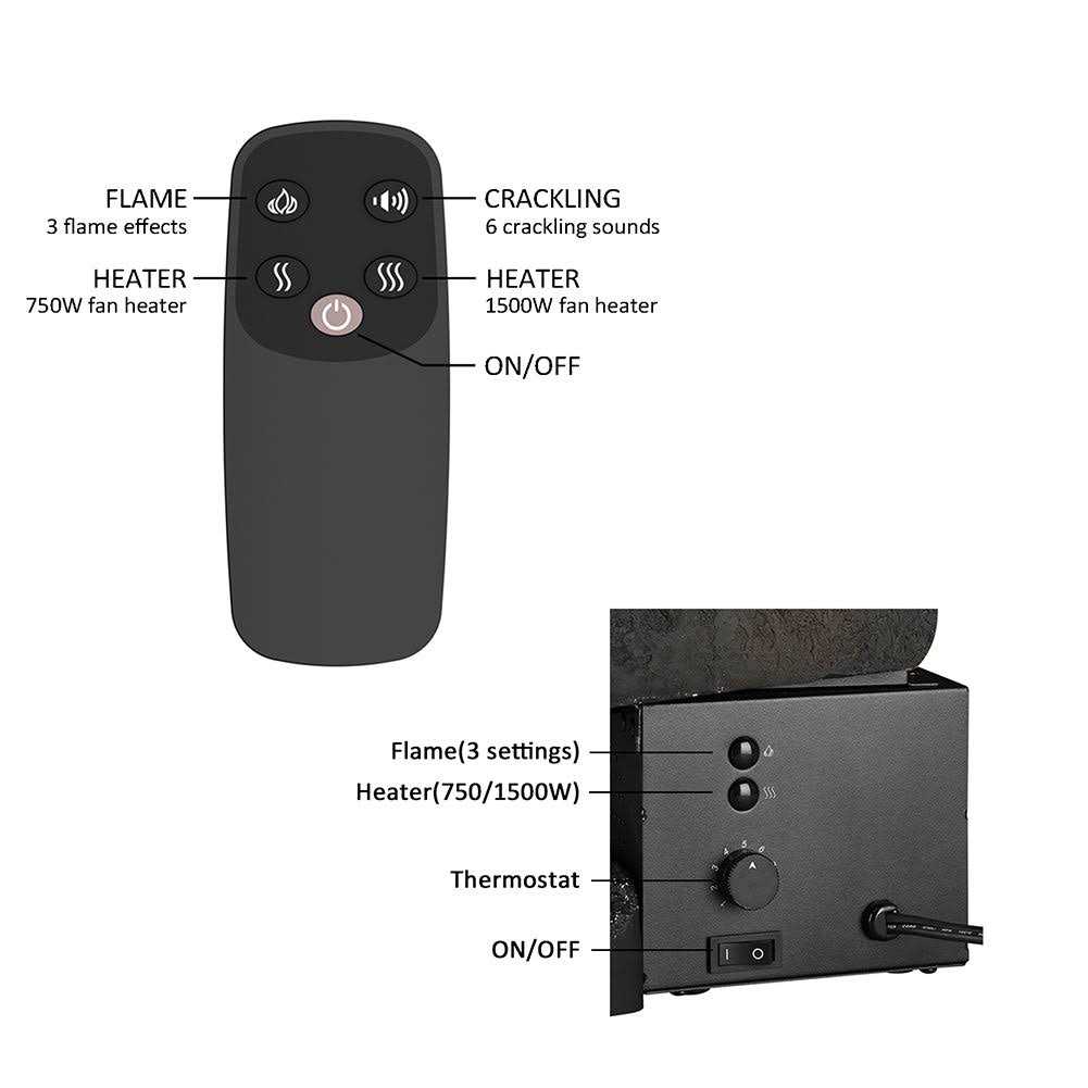 LegendFlame Nora 25 Inches Free Standing Electric Fireplace Log Set