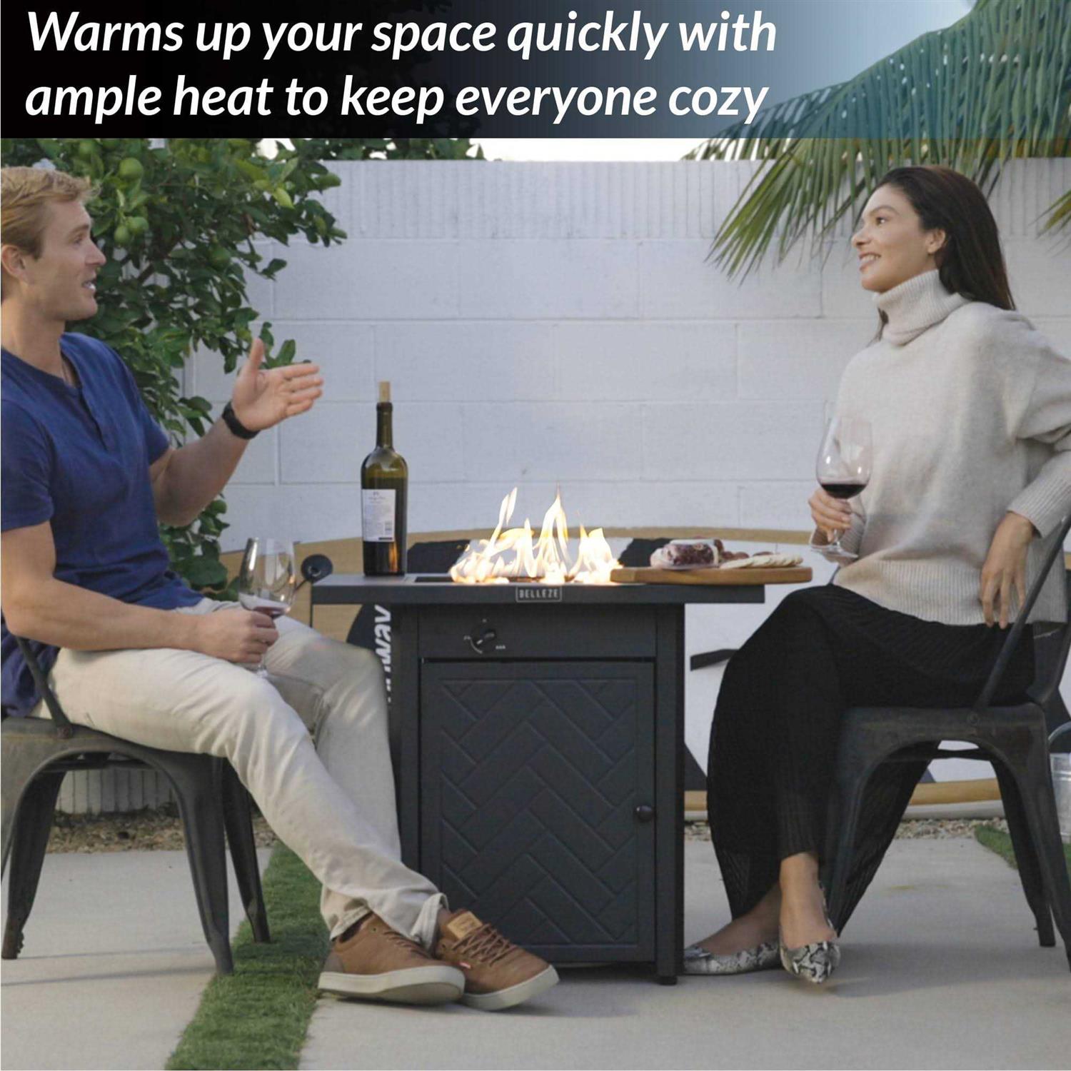 Belleze 28 Inch Propane Fire Pit Table