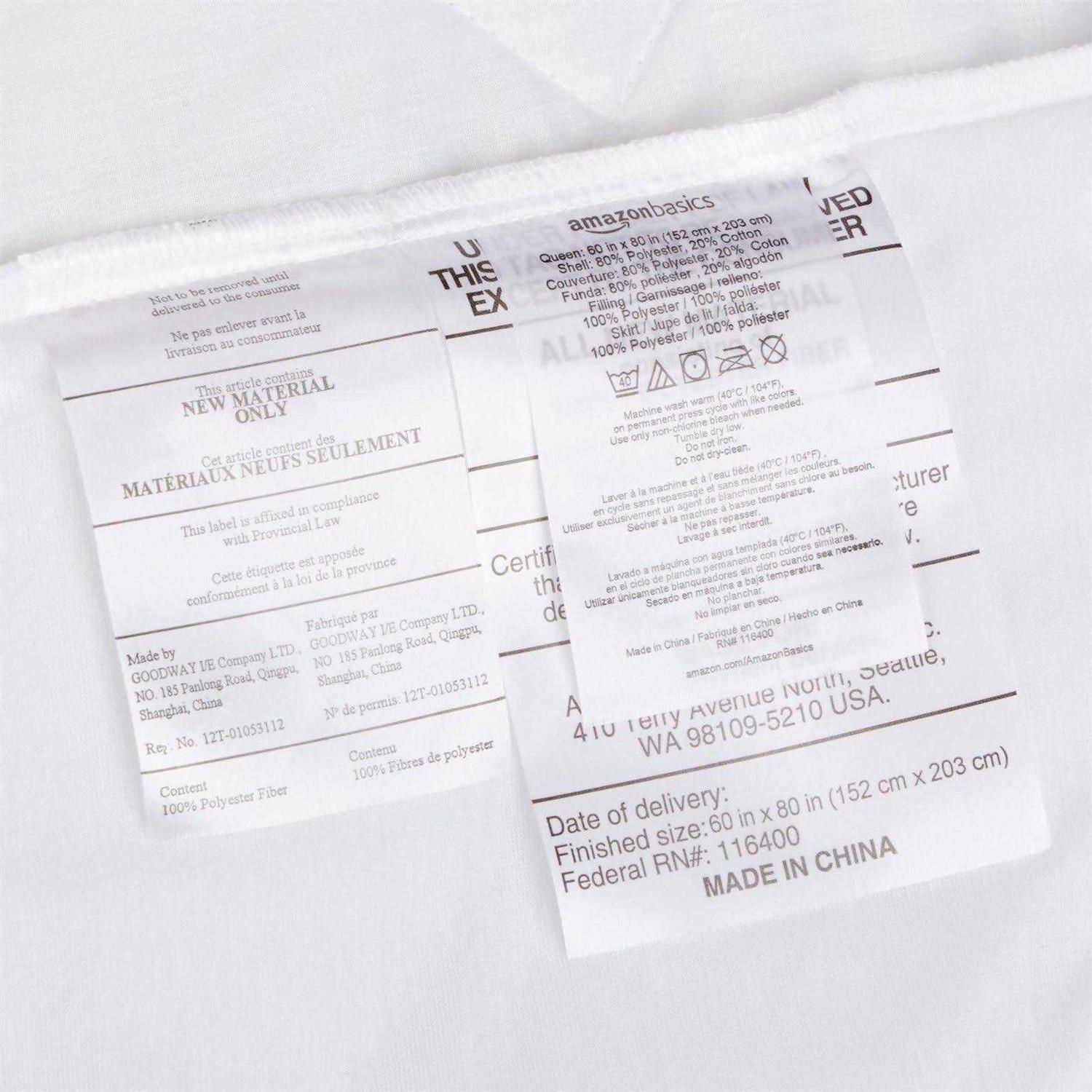 Amazon Basics Hypoallergenic Quilted Mattress Topper Pad