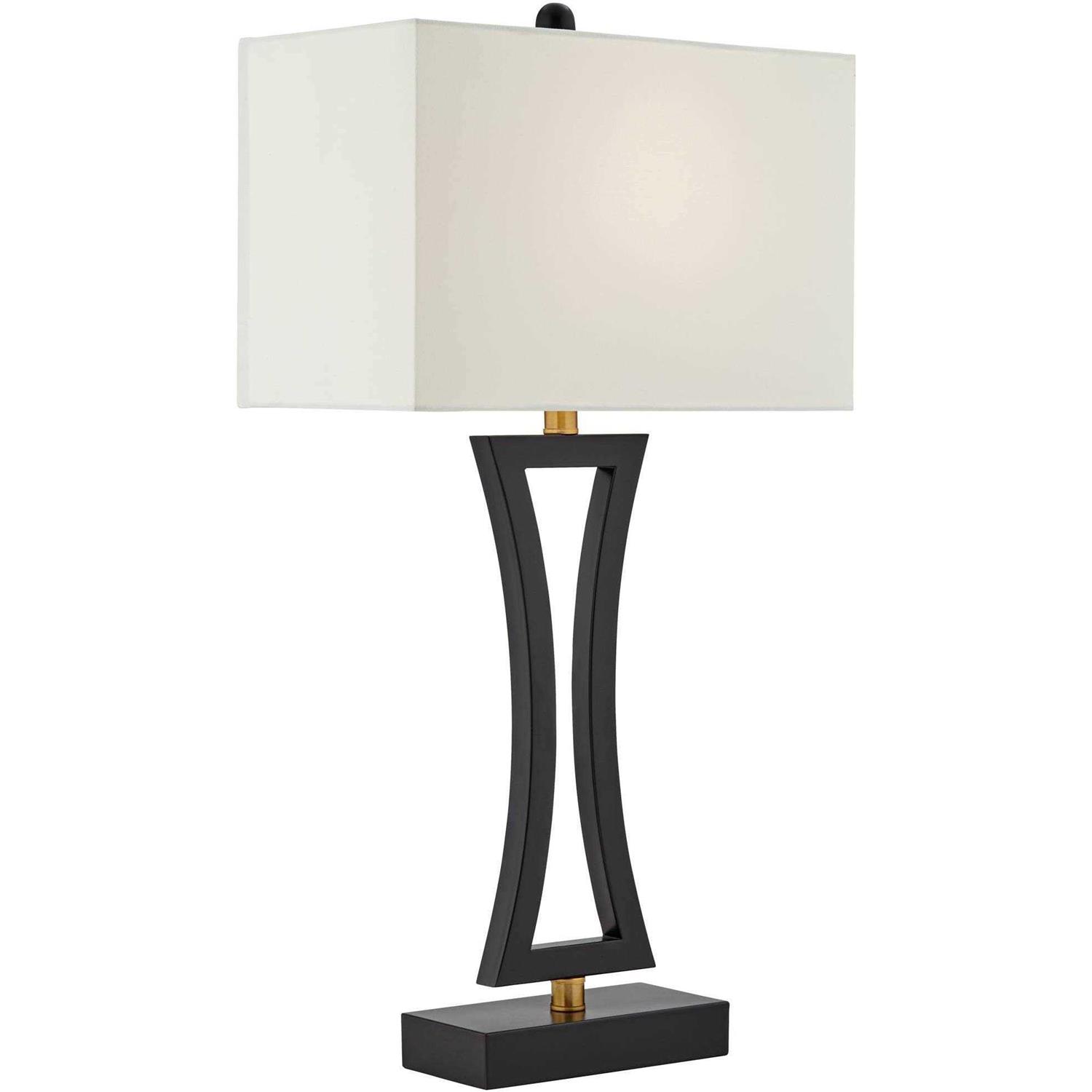 360 Lighting Roxie Modern Table Lamps 31 Tall Set of 2 Brushed Nickel Off White Fabric Rectangular Shade for Bedroom