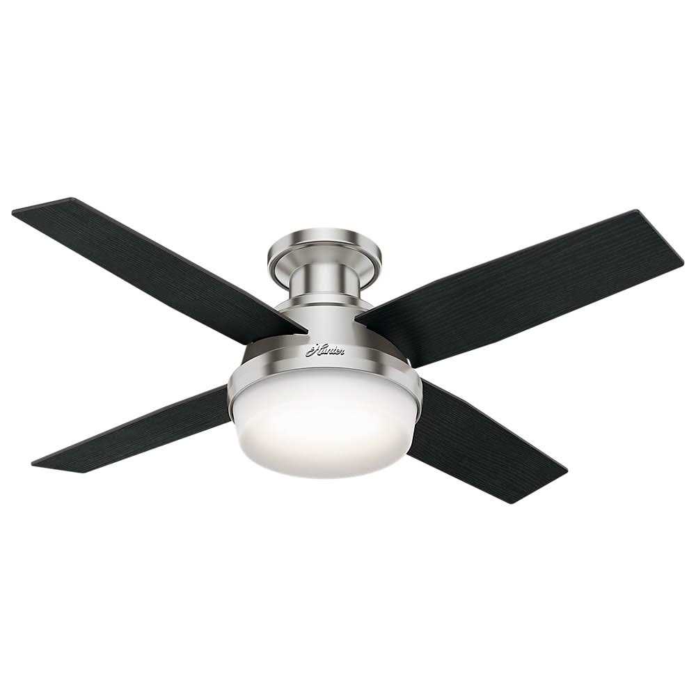 44 Hunter Dempsey LED Matte Silver Ceiling Fan with Remote 51757