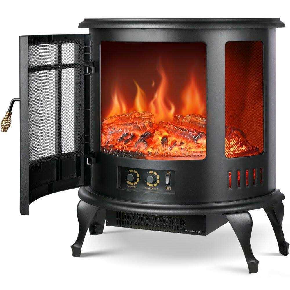 Lifeplus Electric Fireplace Stove 27 in. Freestanding Fireplace Heater with Adjustable 3D Flame Effect
