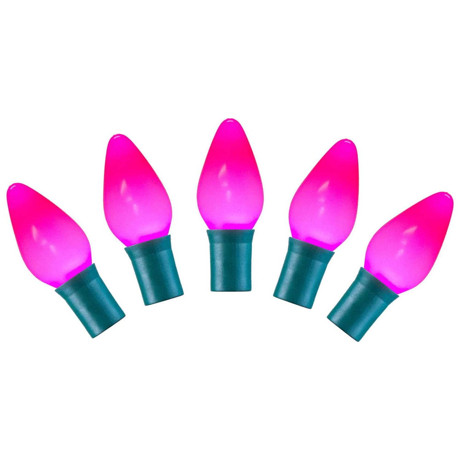 Vickerman 25 Red-White-Green Ceramic C7 LED Light on Green Wire