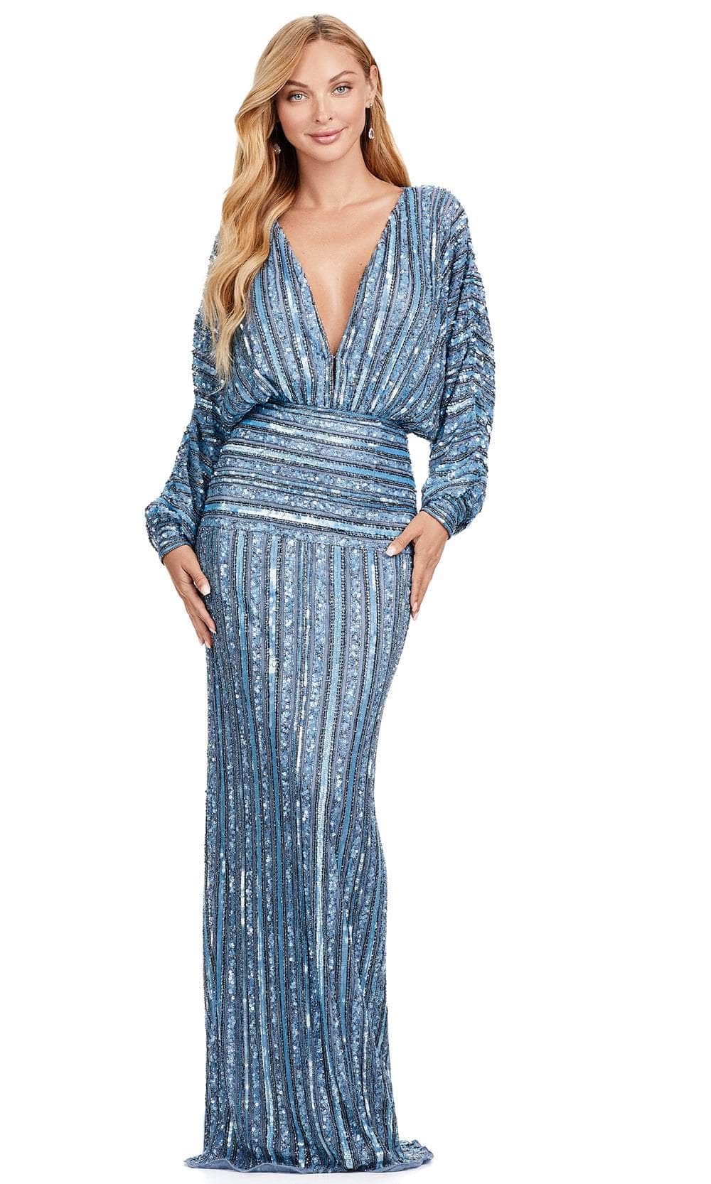 Dolman Sleeve Column Prom Gown