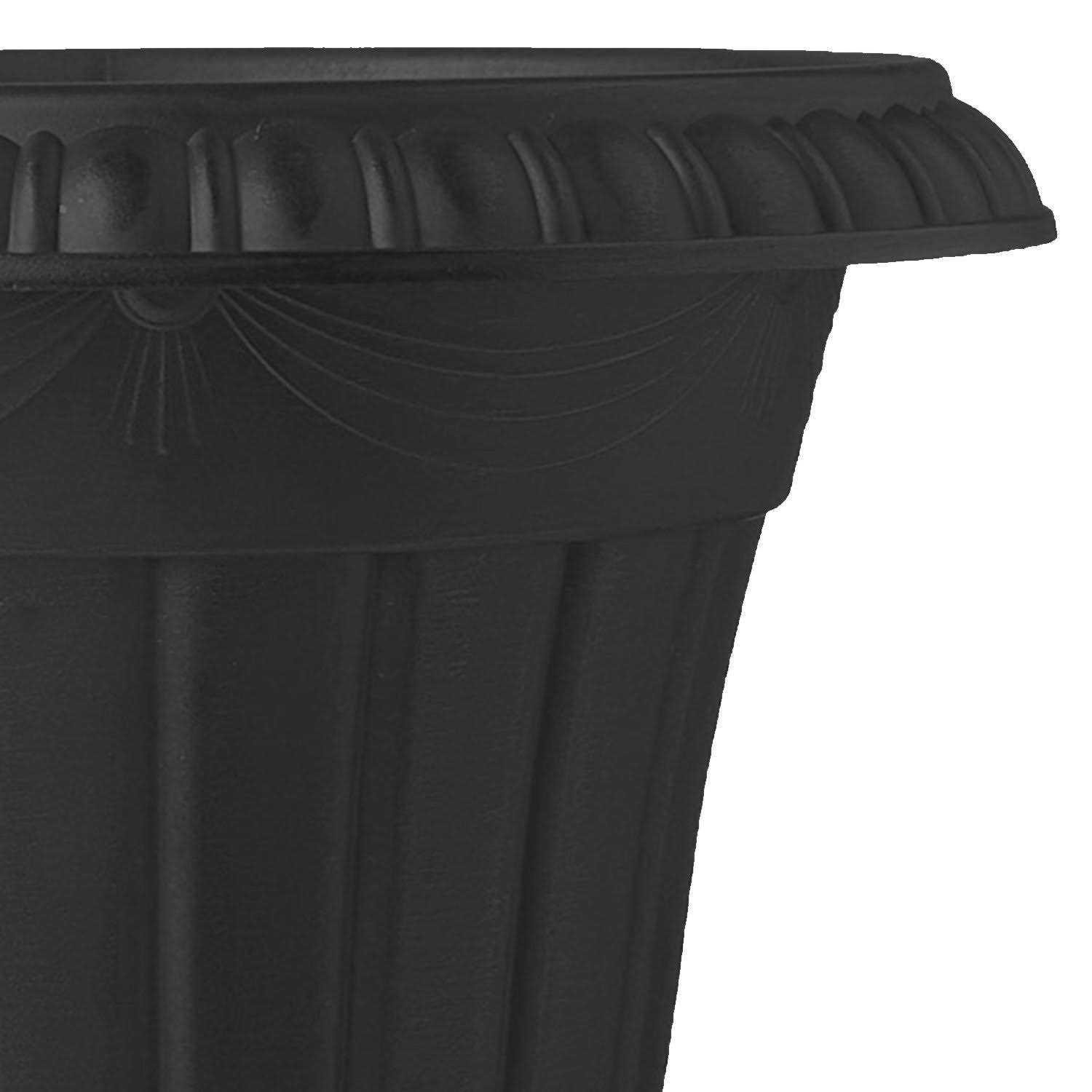 Arcadia Garden Products 13×15 inch Traditional Plastic Urn Planter
