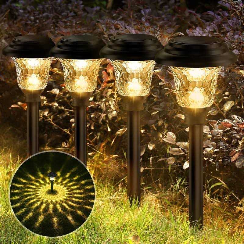 Balhvit Glass Solar Lights Outdoor Super Bright Solar Pathway Lights