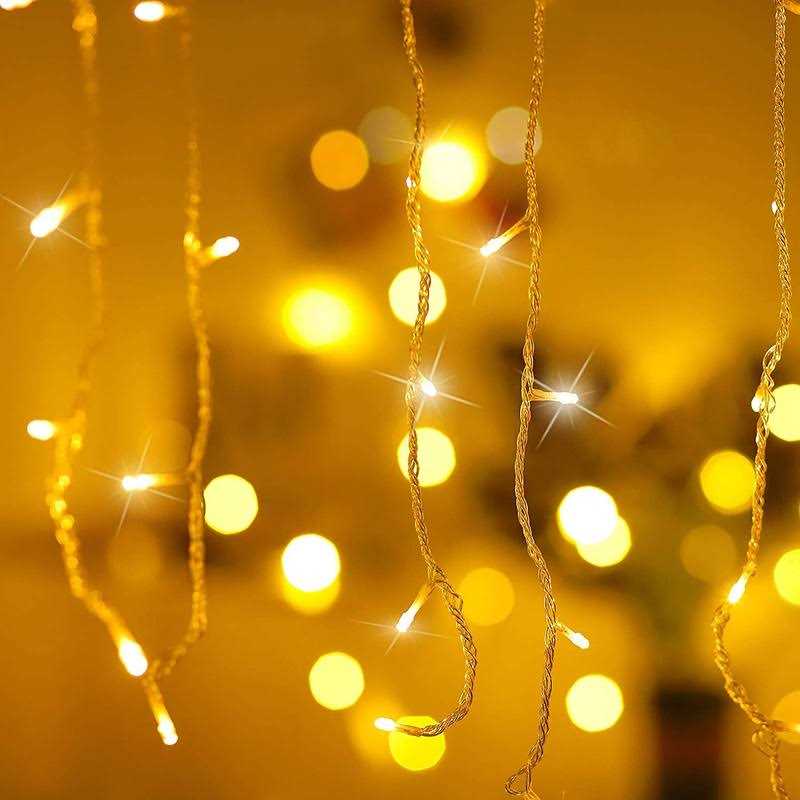 Yolight Icicle Christmas Lights 13ft 96 LED Icicle String Lights 8 Modes Twinkle
