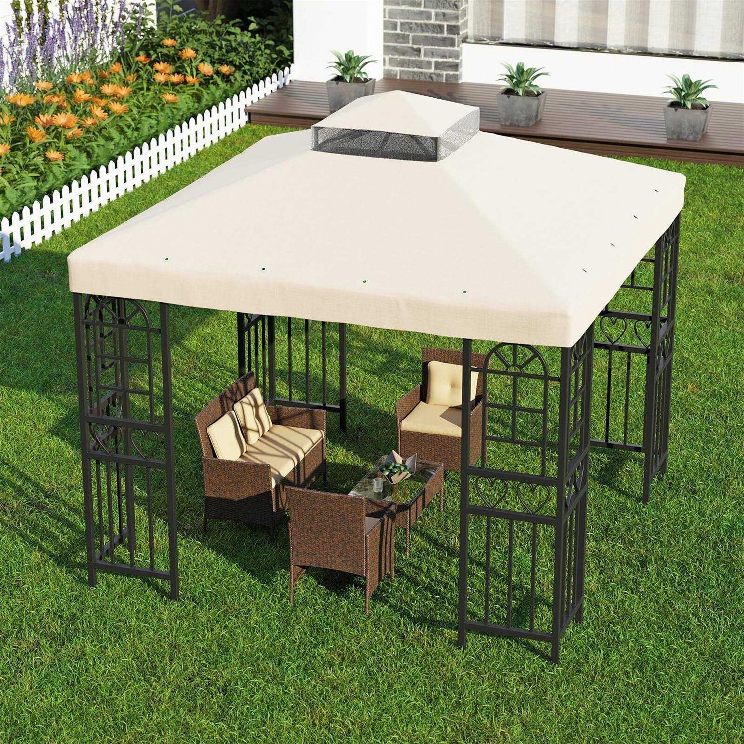 Big Lighting Deals 10′ X Gazebo Canopy Top Replacement Double Tier Patio Cover