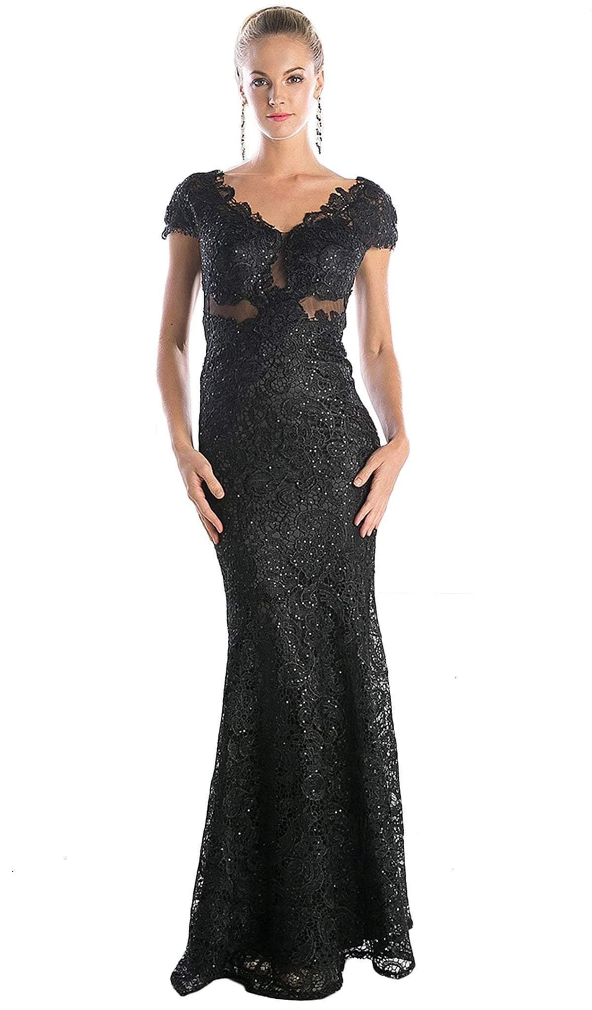 V-neck Lace Evening Dress