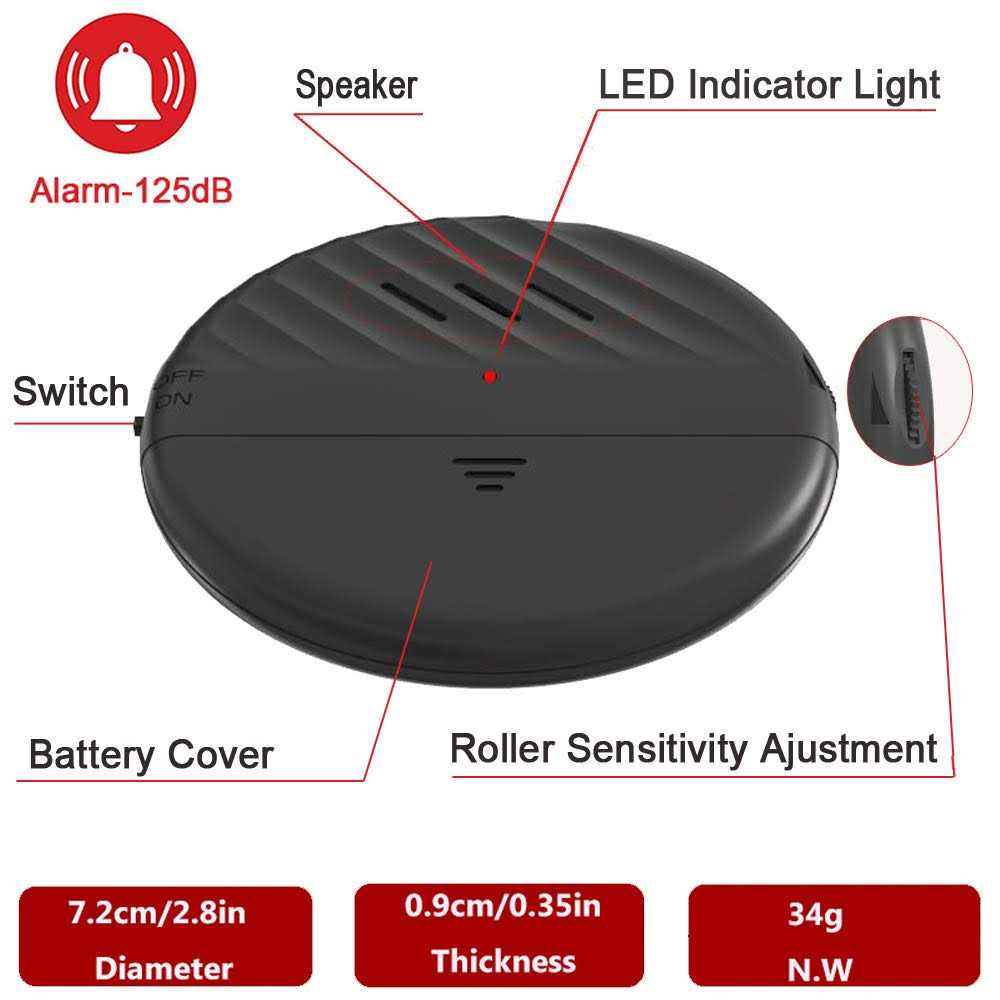 Window Alarm Glass Break Sensors 3Pcs Ultra-Slim Anti-Theft Vibration Detector Alarm for Home Office Security with 125dB Loud Alarm