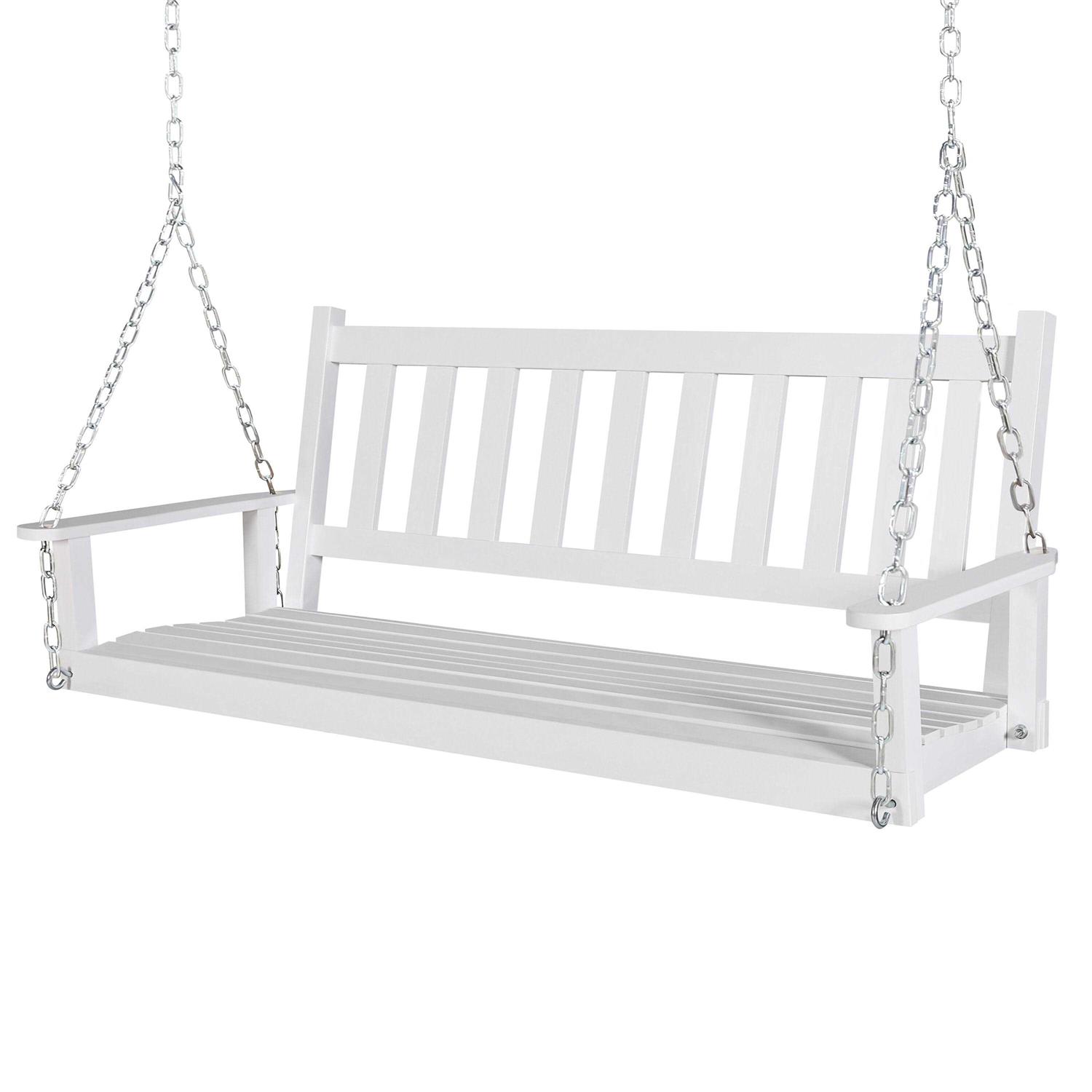 Veikous Outdoor Wood Porch Swing with Chains