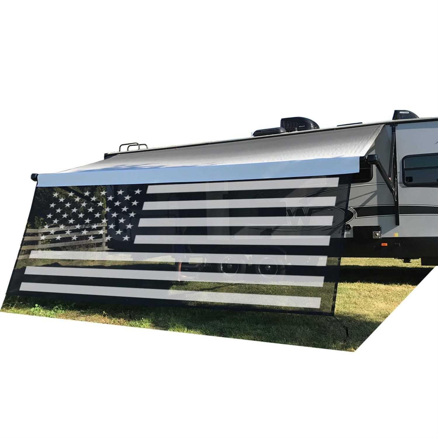 Tentproinc RV Awning Shade Screen 3′ Mesh Screen Sunshade Complete Kits Motorhome Camping Trailer UV Sun Blocker