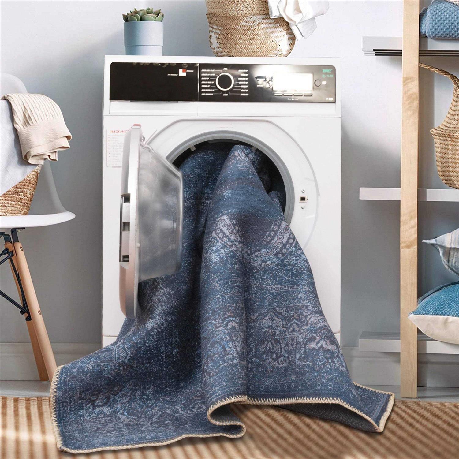 Adiva Rugs Machine Washable Area Rug With Non Slip Backing For Living Room