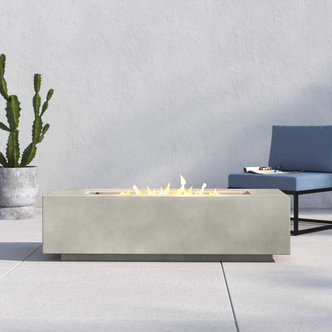 AllModern Rashid Concrete Propane Outdoor Fire Pit Table Finish