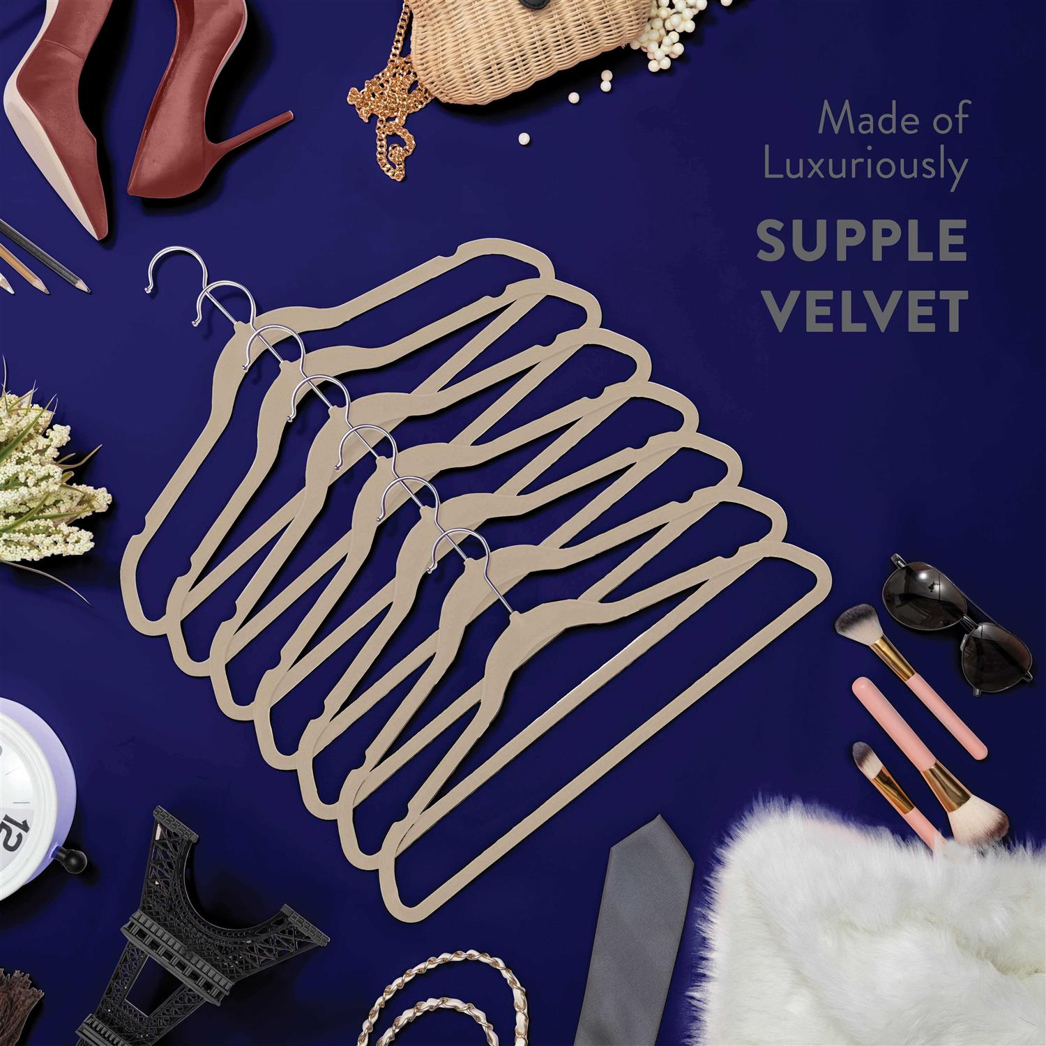 Zober Velvet Hangers Space Saving Swivel Hook Ultra Non Slip