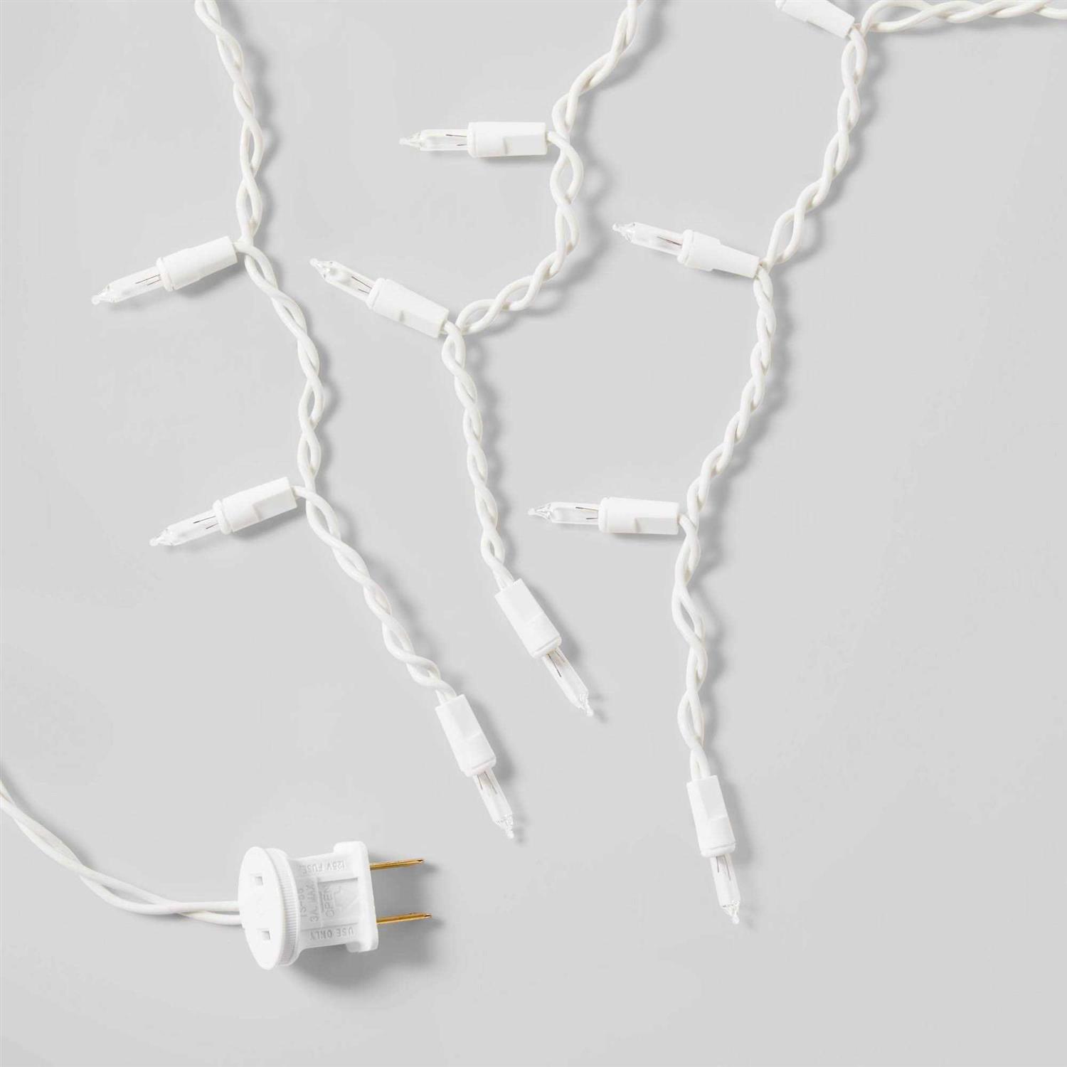 Winter Wondershop 70 Count Warm White LED Mini Icicle Christmas String Lights with White Wire