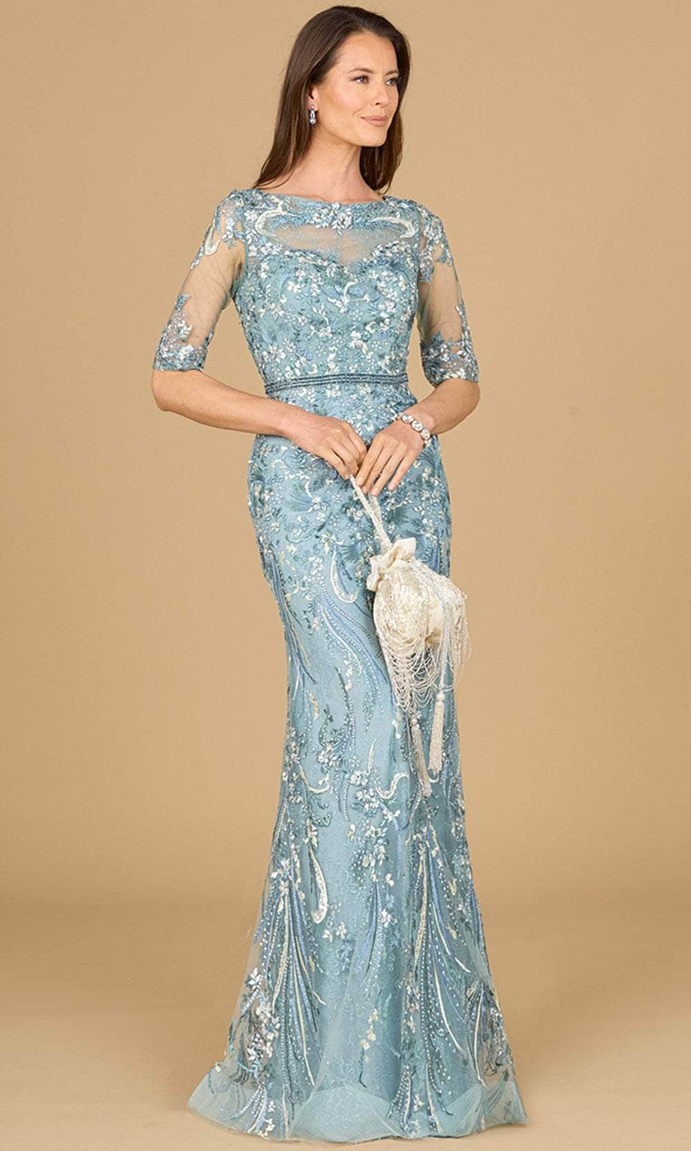 Bateau Mermaid Evening Gown