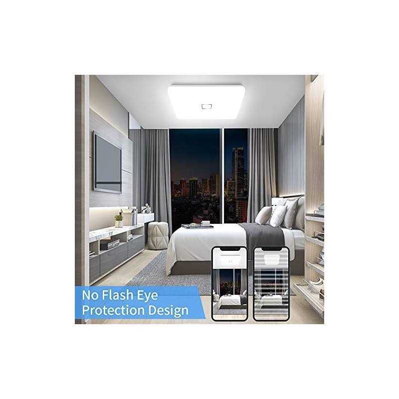 Airand 5000K LED Ceiling Light Flush Mount 24W 12.6in Square LED Ceiling Lamp for Kitchen Bathroom Hallway with 240Pcs LED Chips Without Flicker