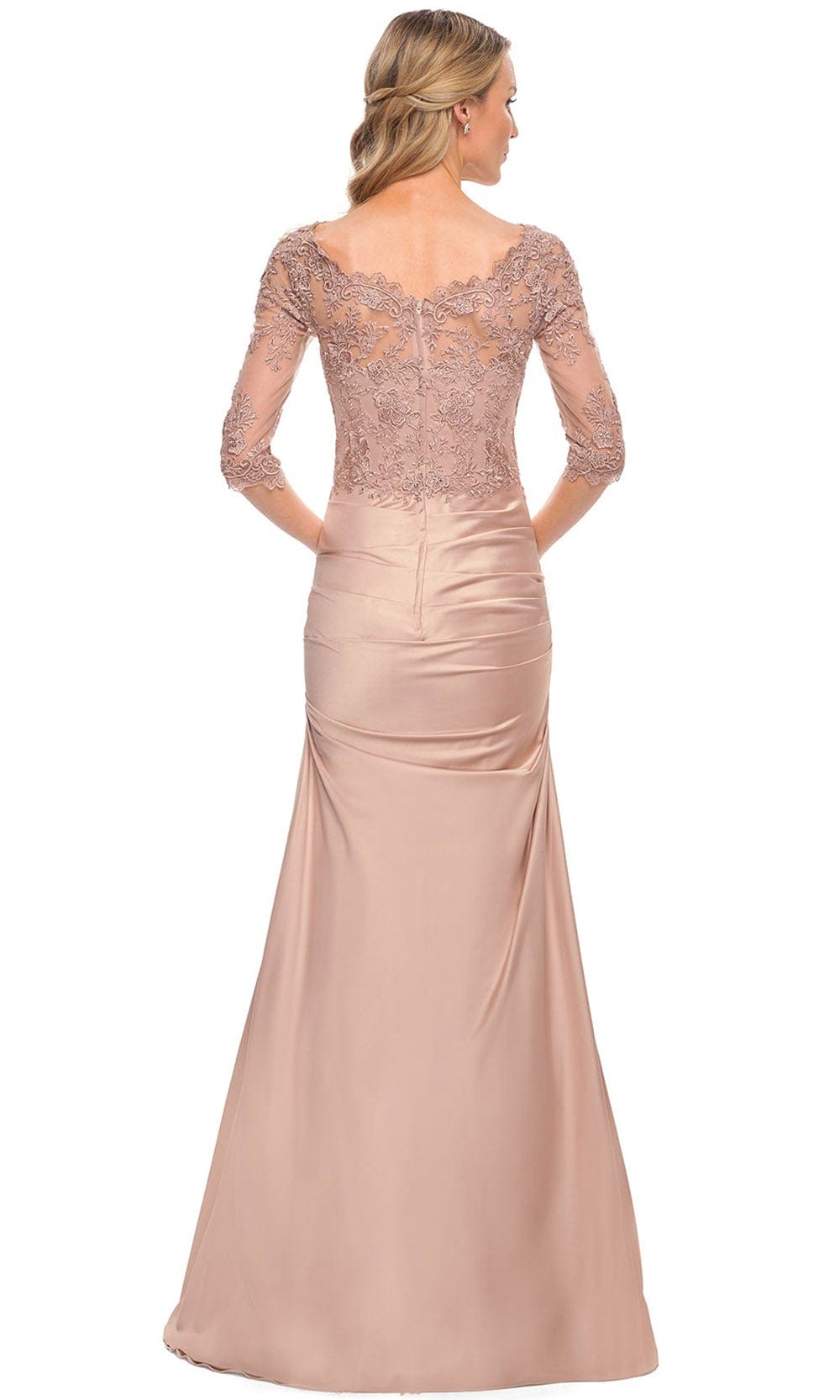 Lace And Satin Sheer Gown