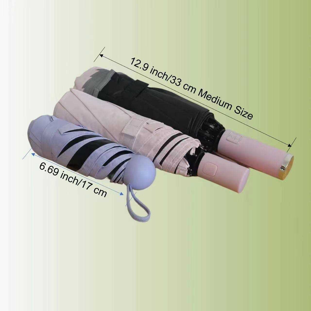 BAODINI Travel Mini Umbrella for Purse with Case-Small Compact UV Umbrella Protection Sun-Lightweight Tiny Pocket Umbrella with Case for Women