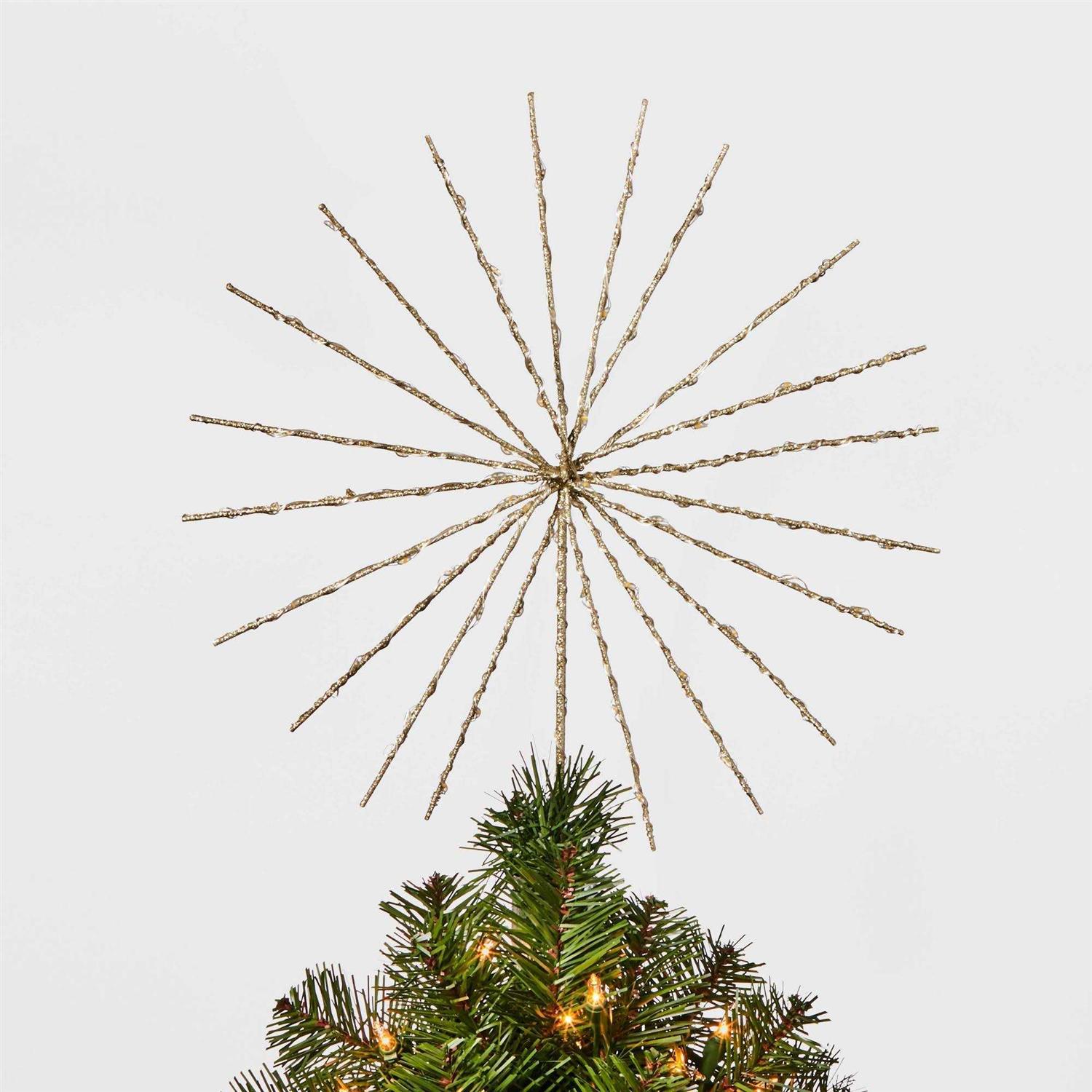 Wondershop 14in 70Lit Twinkling Starburst Spikes Christmas Tree Topper