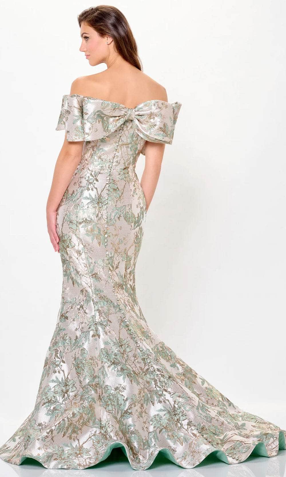 Bow Off Shoulder Evening Gown