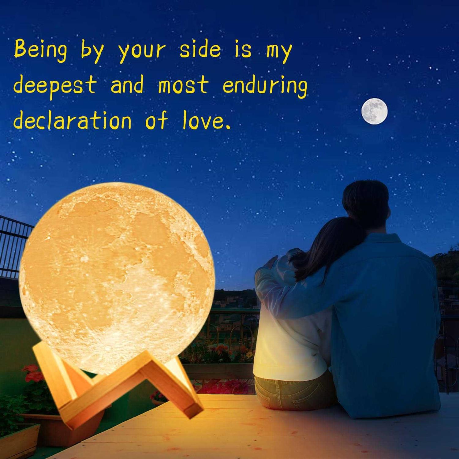 Balkwan Moon Lamp 3D Printing Moon Light Dimmable and Touch Control Design,Romantic Birthday Gifts for Women,Men,Kids,Child and