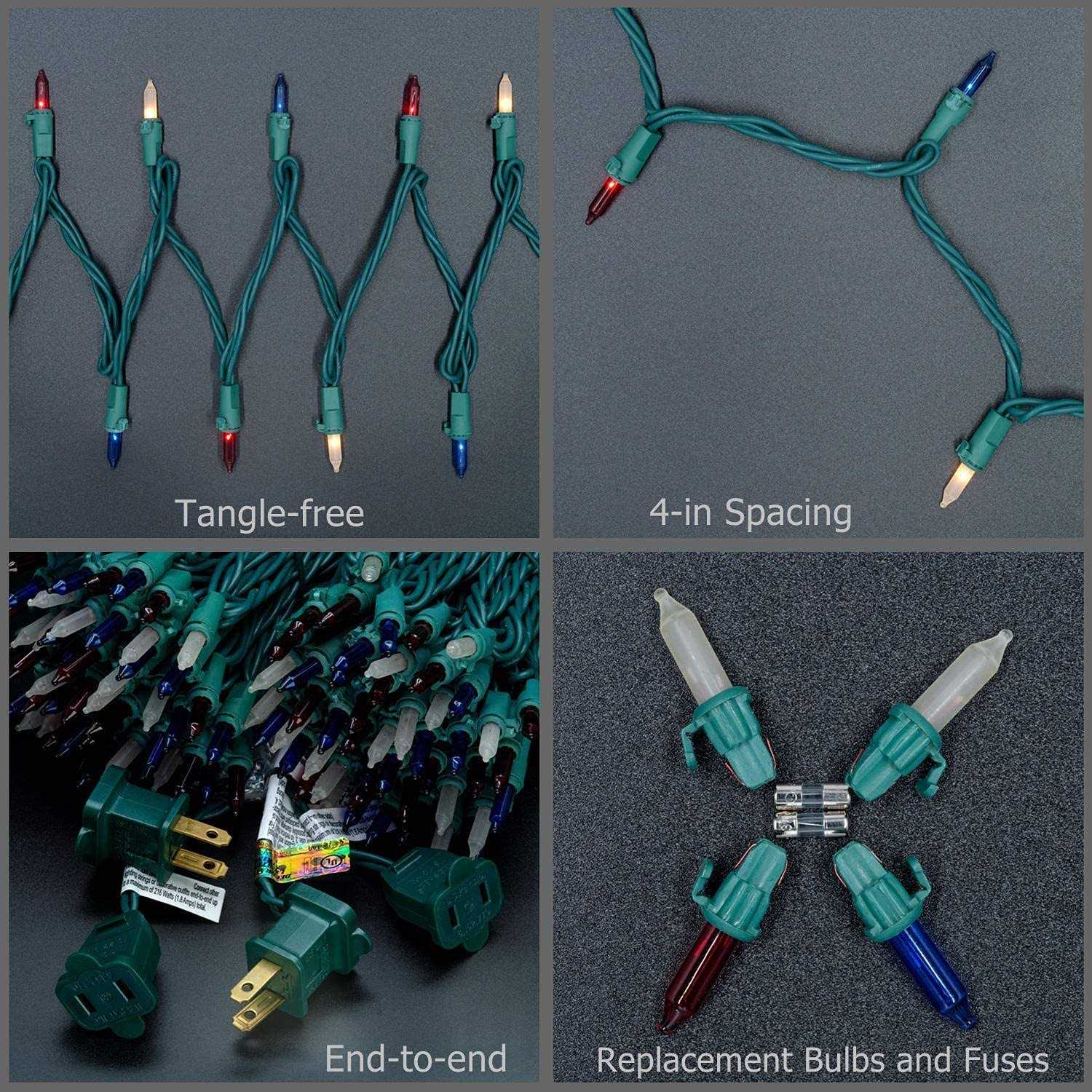 YULETIME Christmas Lights Wire 66 Feet 200 Count UL Certified String Lights