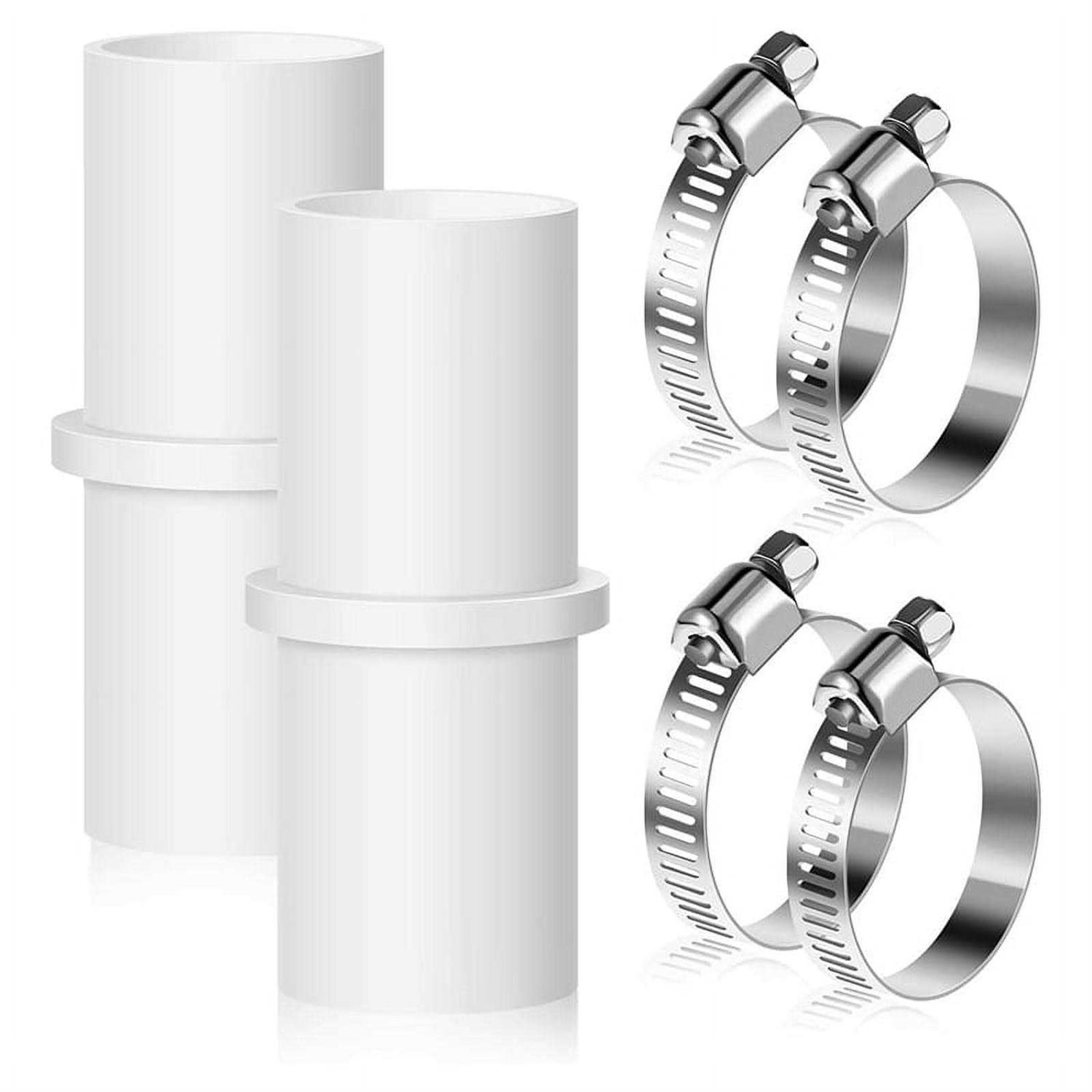 2 Pieces Washing Machine Drain Hose Washer Extension Adapter with 4 Pieces Drain Hose