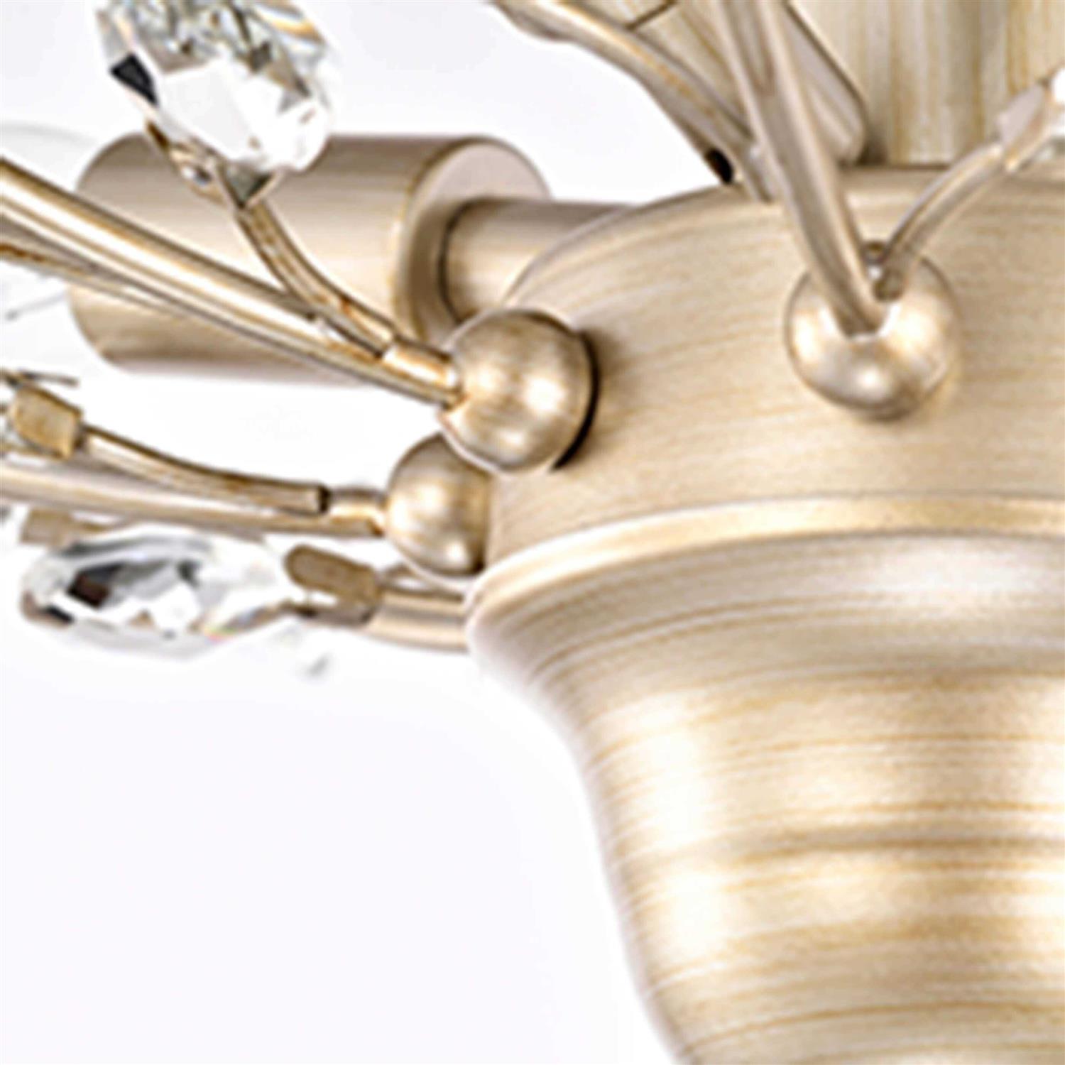 The Lighting Store Holly 4-light Brushed Champagne Silver Crystal Leaves Flush Mount