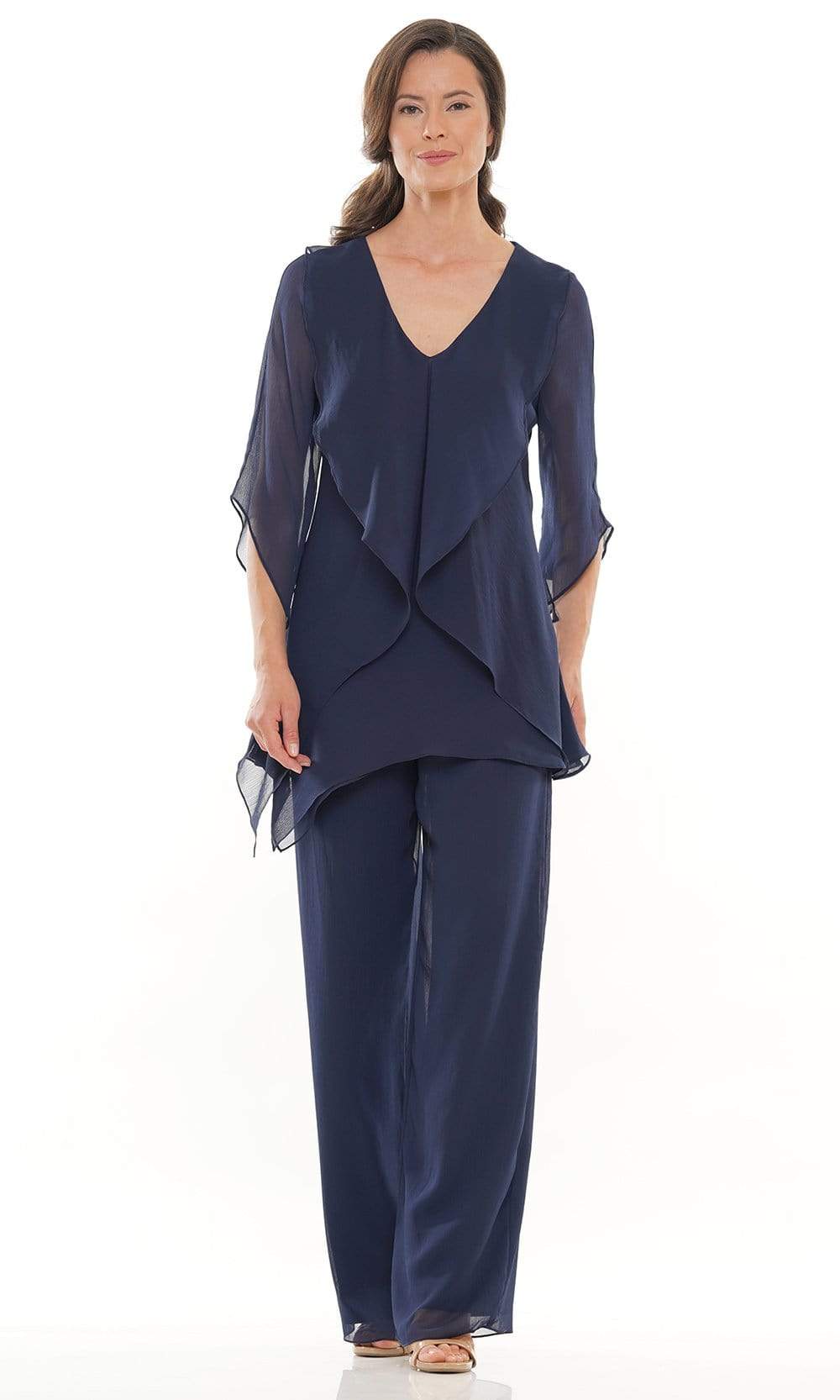 M308 V-Neck Half Sleeves Pantsuit
