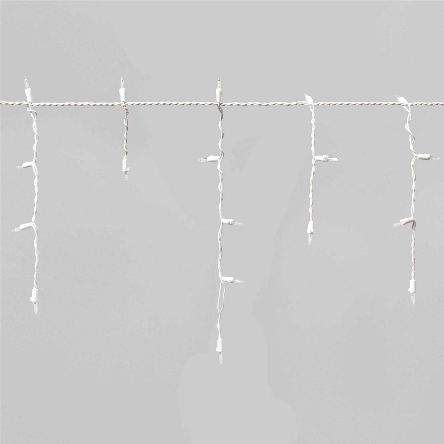 Winter Wondershop 70 Count Warm White LED Mini Icicle Christmas String Lights with White Wire