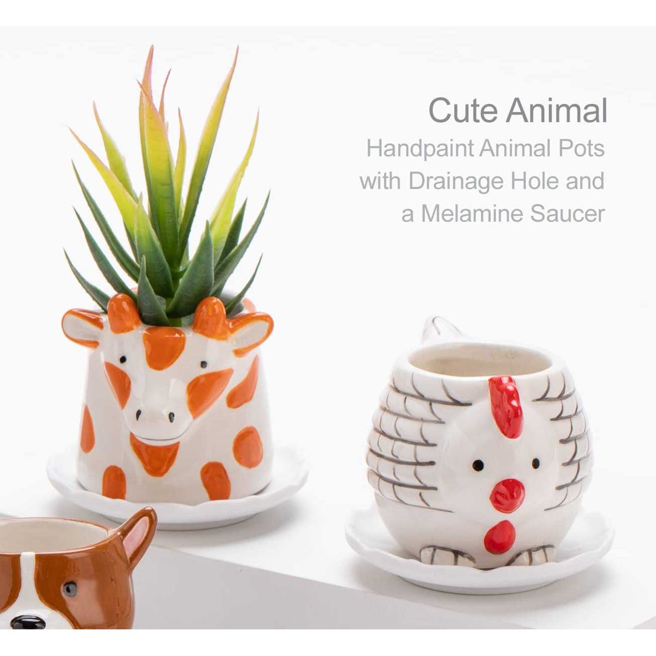 B Sepor Small Ceramic Animal Succulent Planters