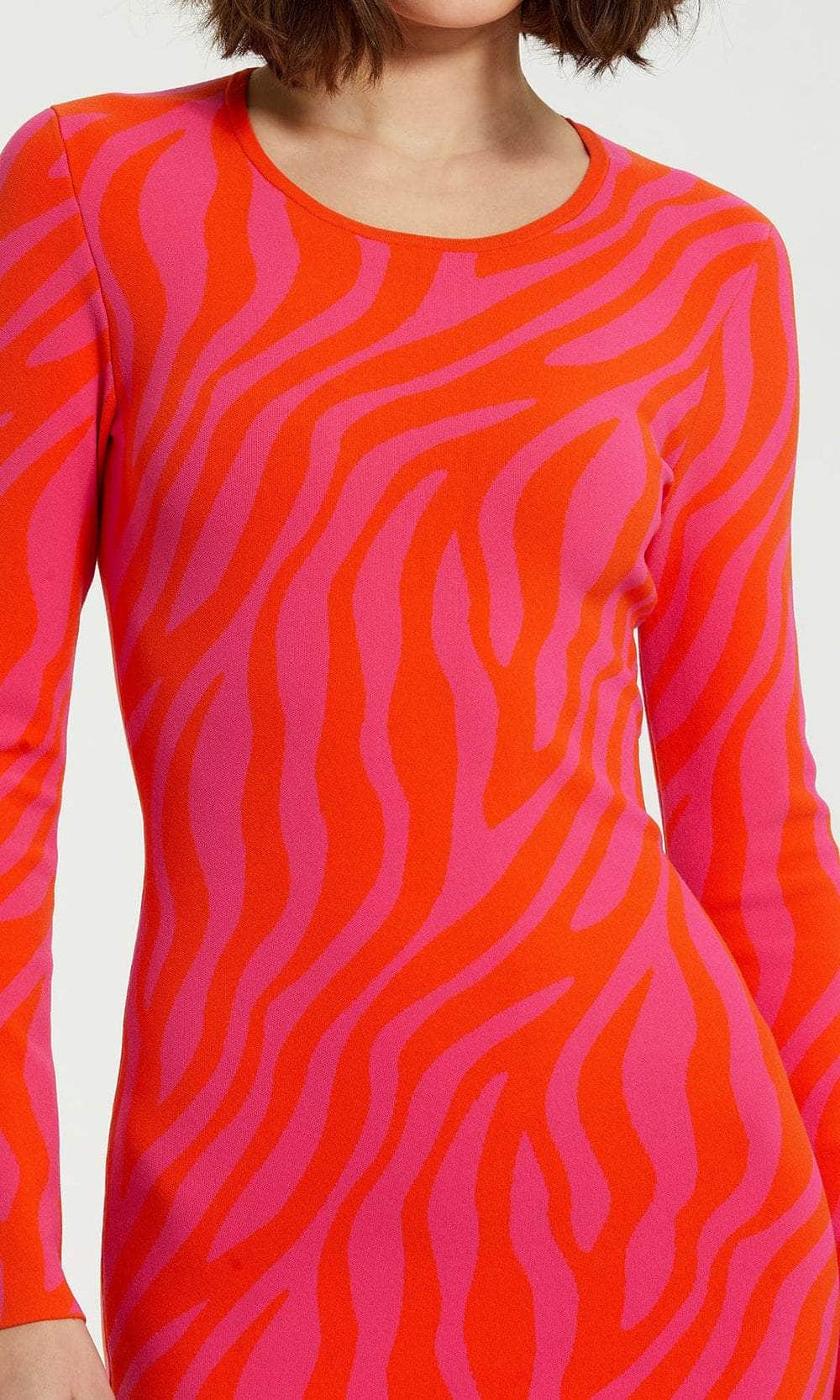 Printed Long Sleeve Long Dress