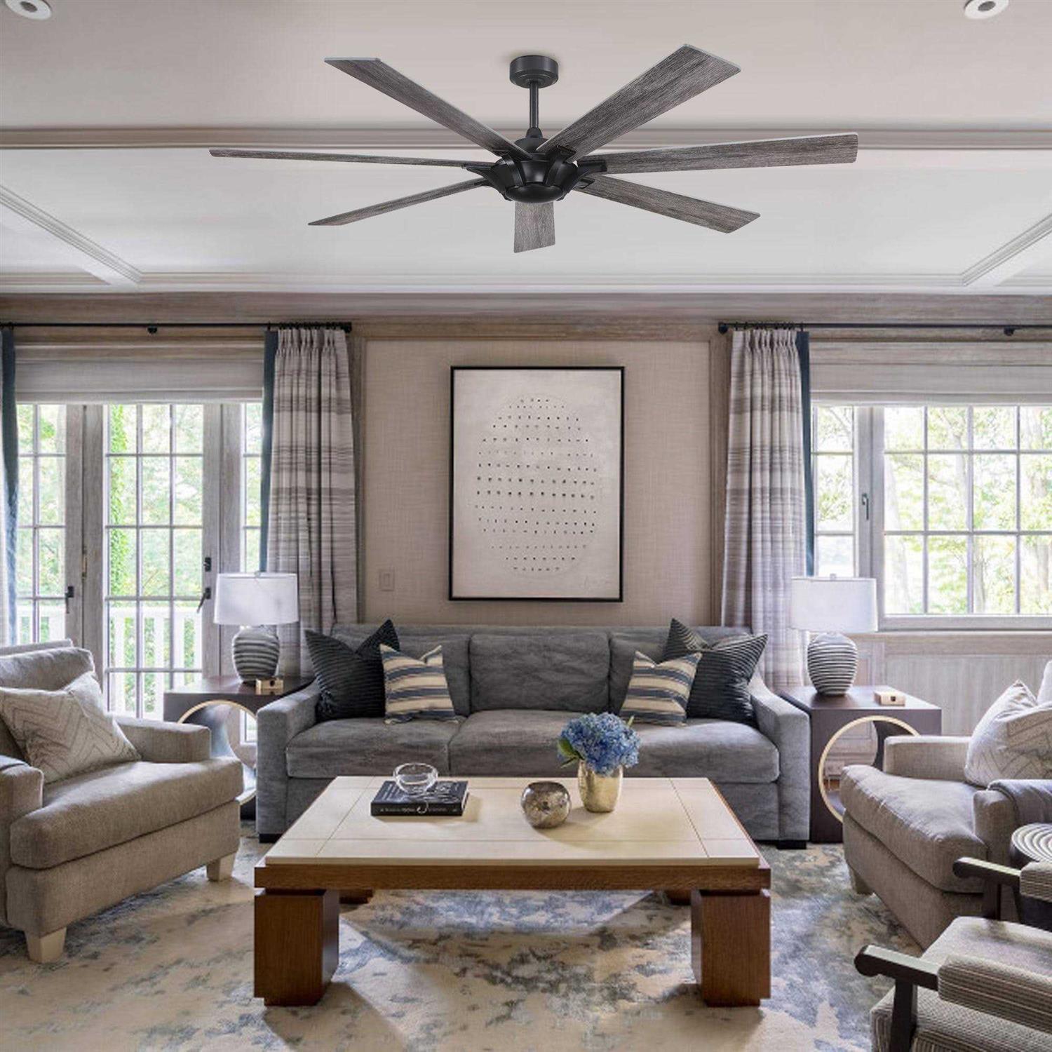 72-inch Farmhouse Reversible 7-Blade Ceiling Fan without Light